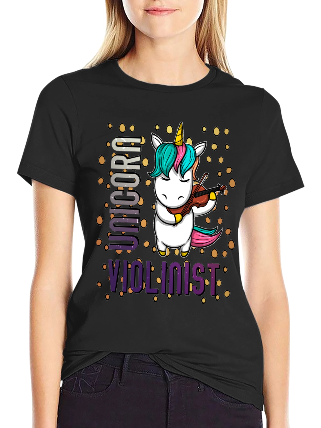Unicorn Violinist Graphic T-Shirt