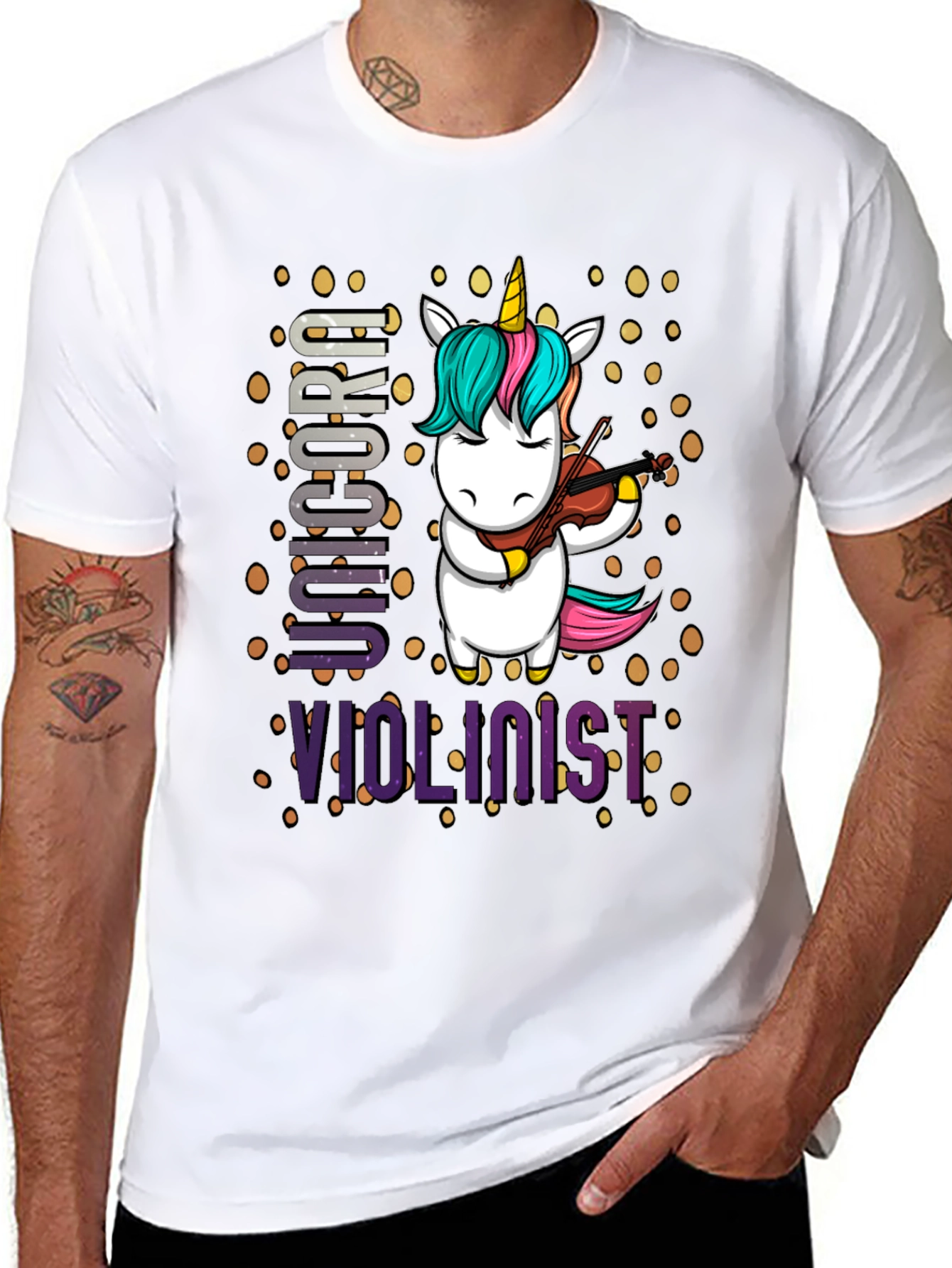 Unicorn Violinist Graphic T-Shirt
