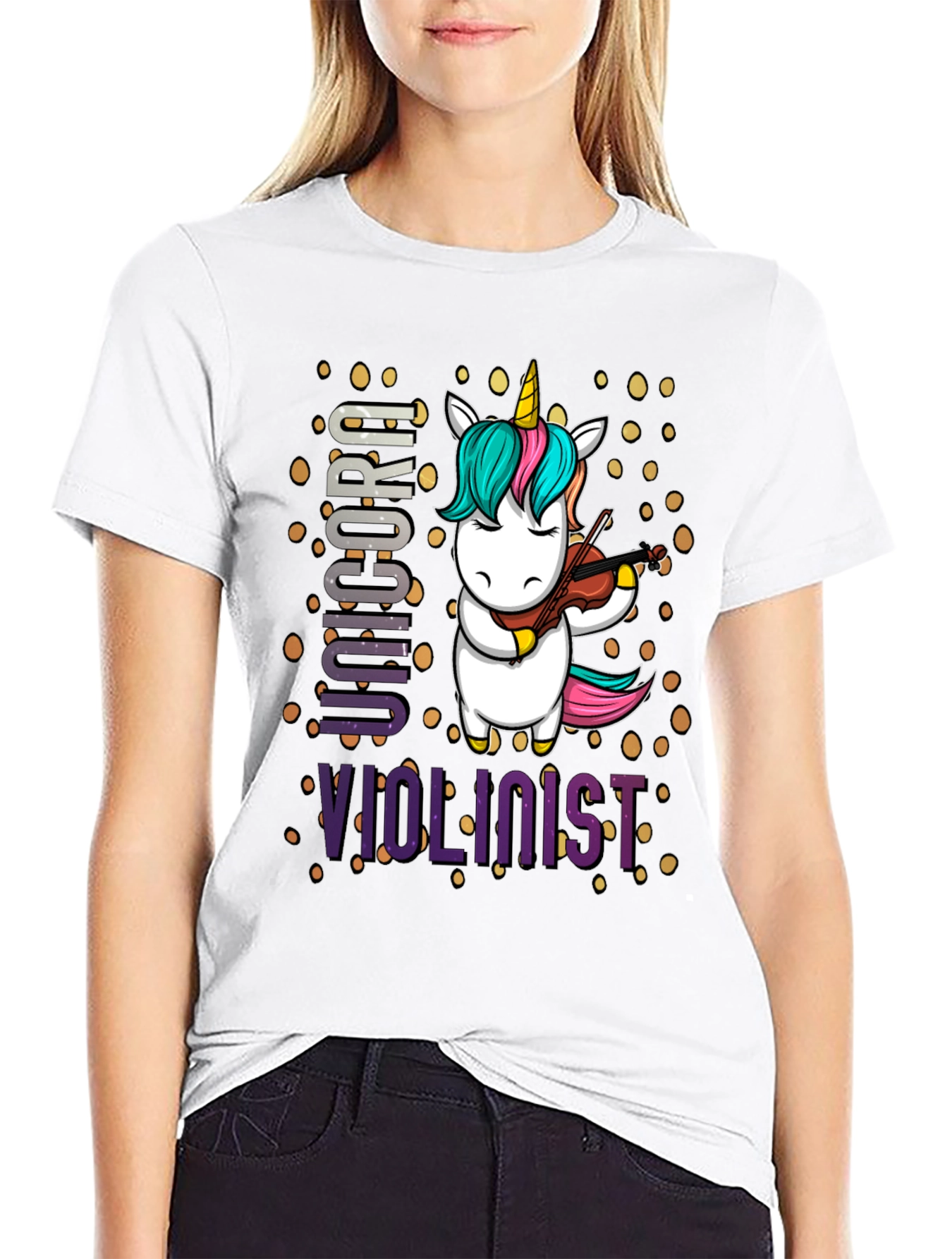 Unicorn Violinist Graphic T-Shirt
