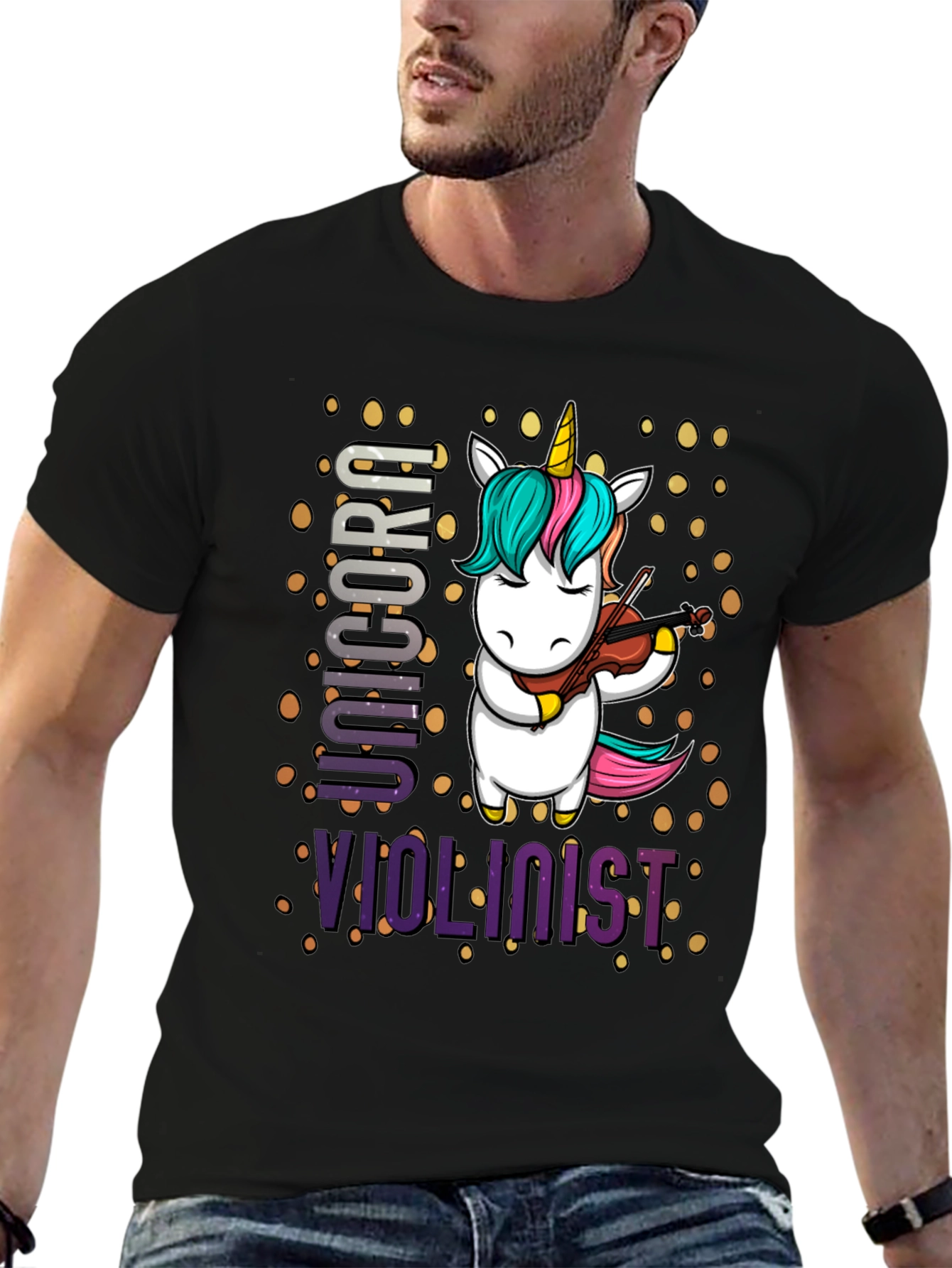 Unicorn Violinist Graphic T-Shirt