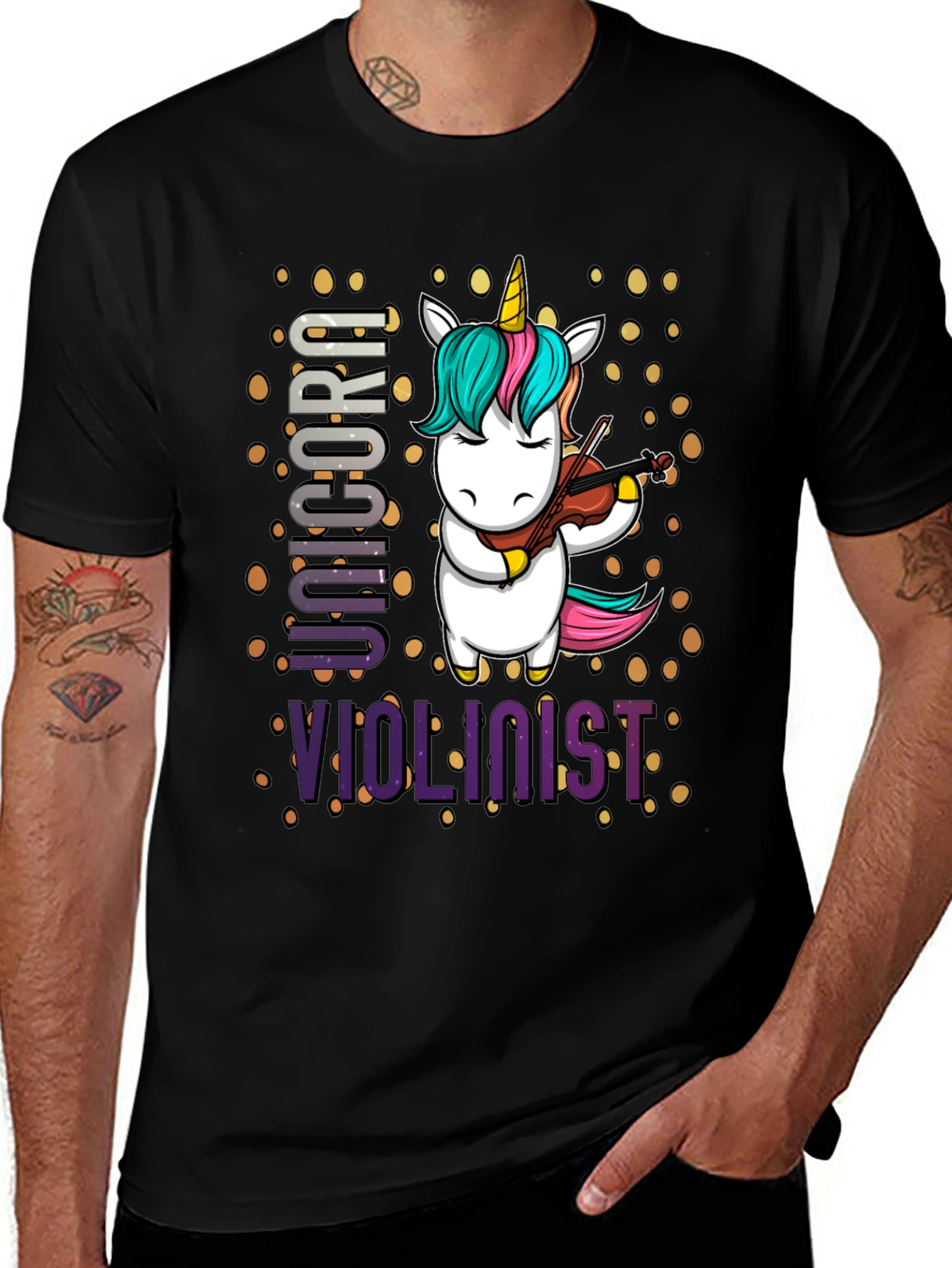 Unicorn Violinist Graphic T-Shirt