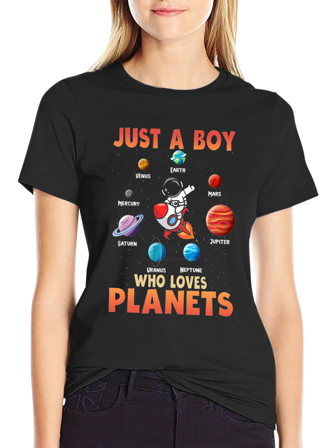 Just A Boy Who Loves Planets Graphic Tee