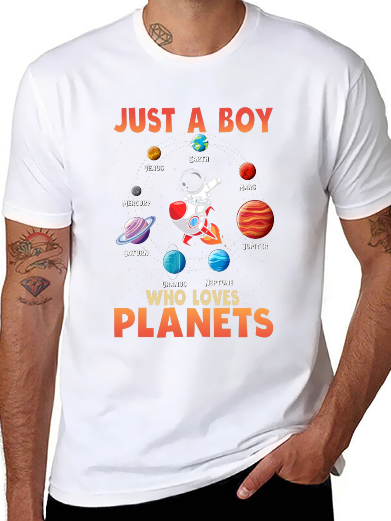 Just A Boy Who Loves Planets Graphic Tee