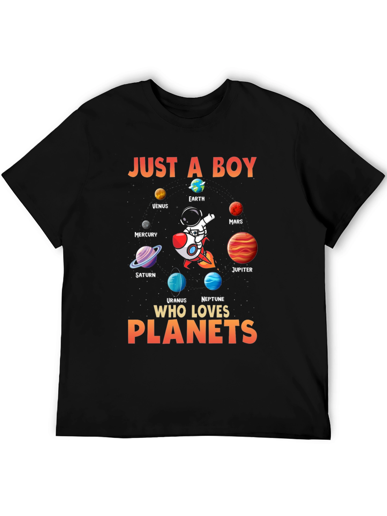 Just A Boy Who Loves Planets Graphic Tee