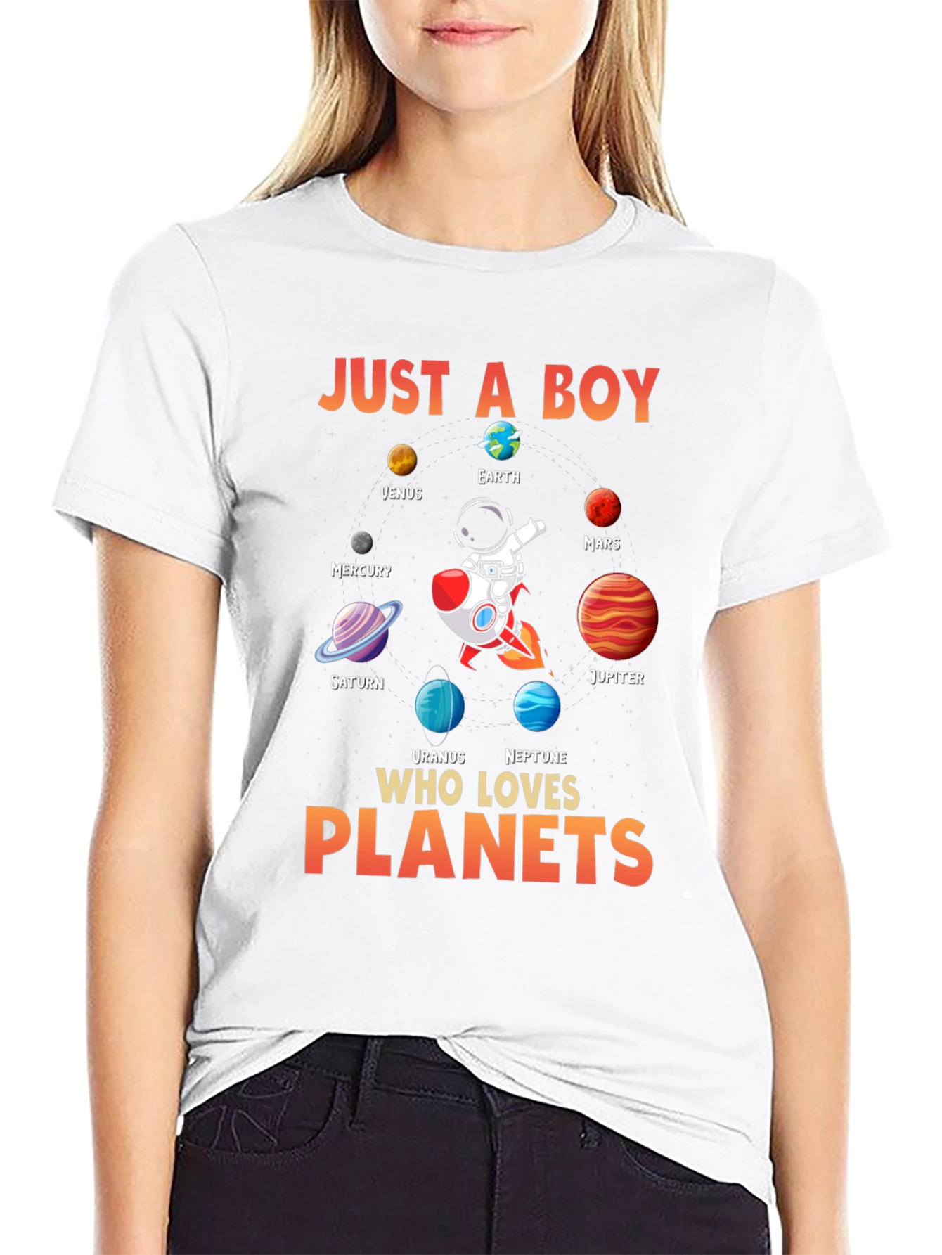 Just A Boy Who Loves Planets Graphic Tee