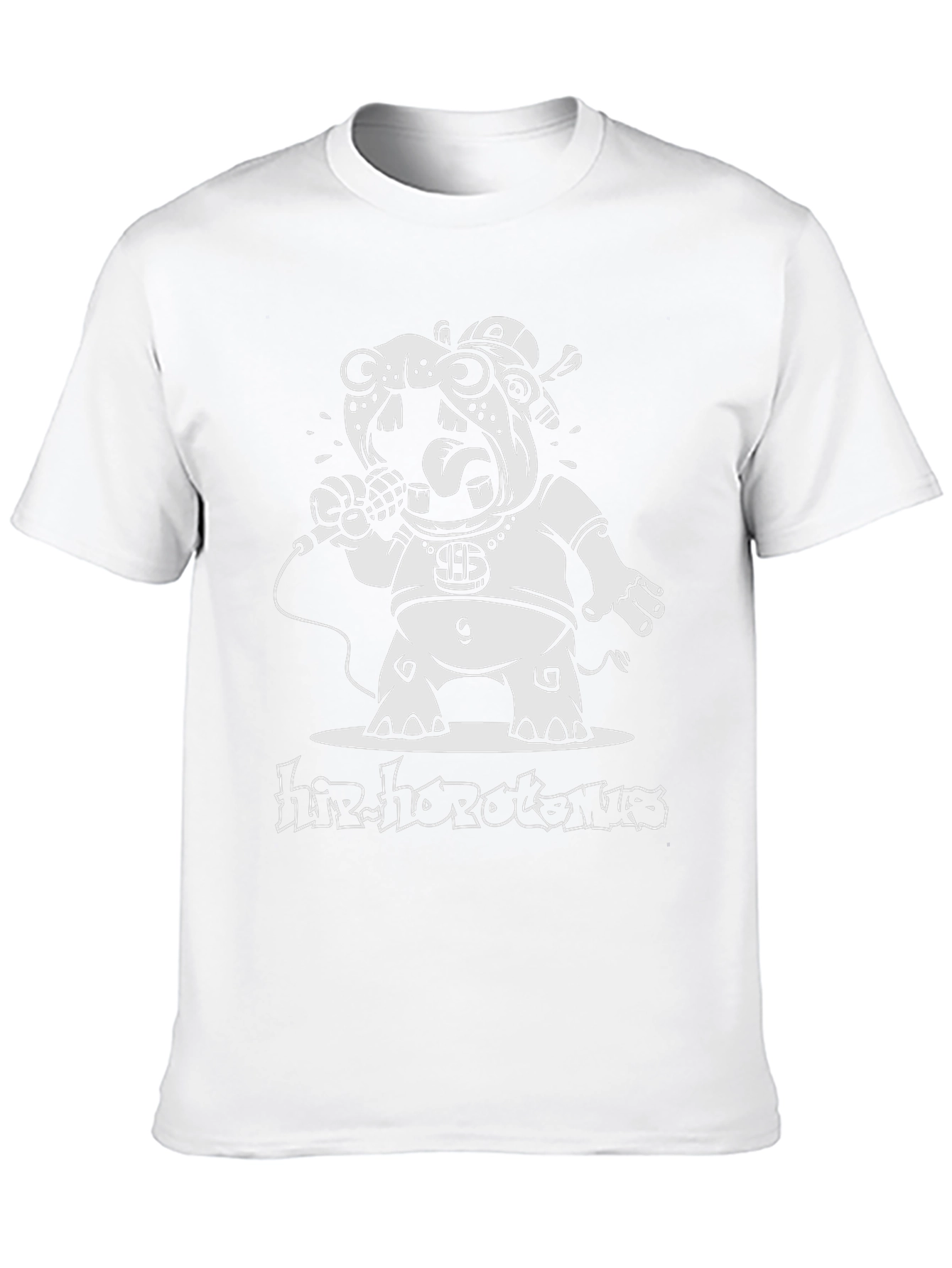 Hip-Hop Hippopotamus Black Graphic T-Shirt