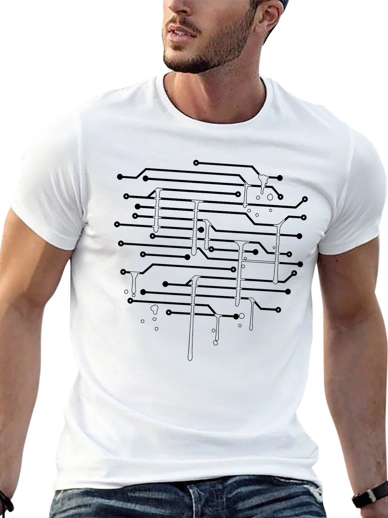 Circuit Board Graphic Tee - Cool Tech Style
