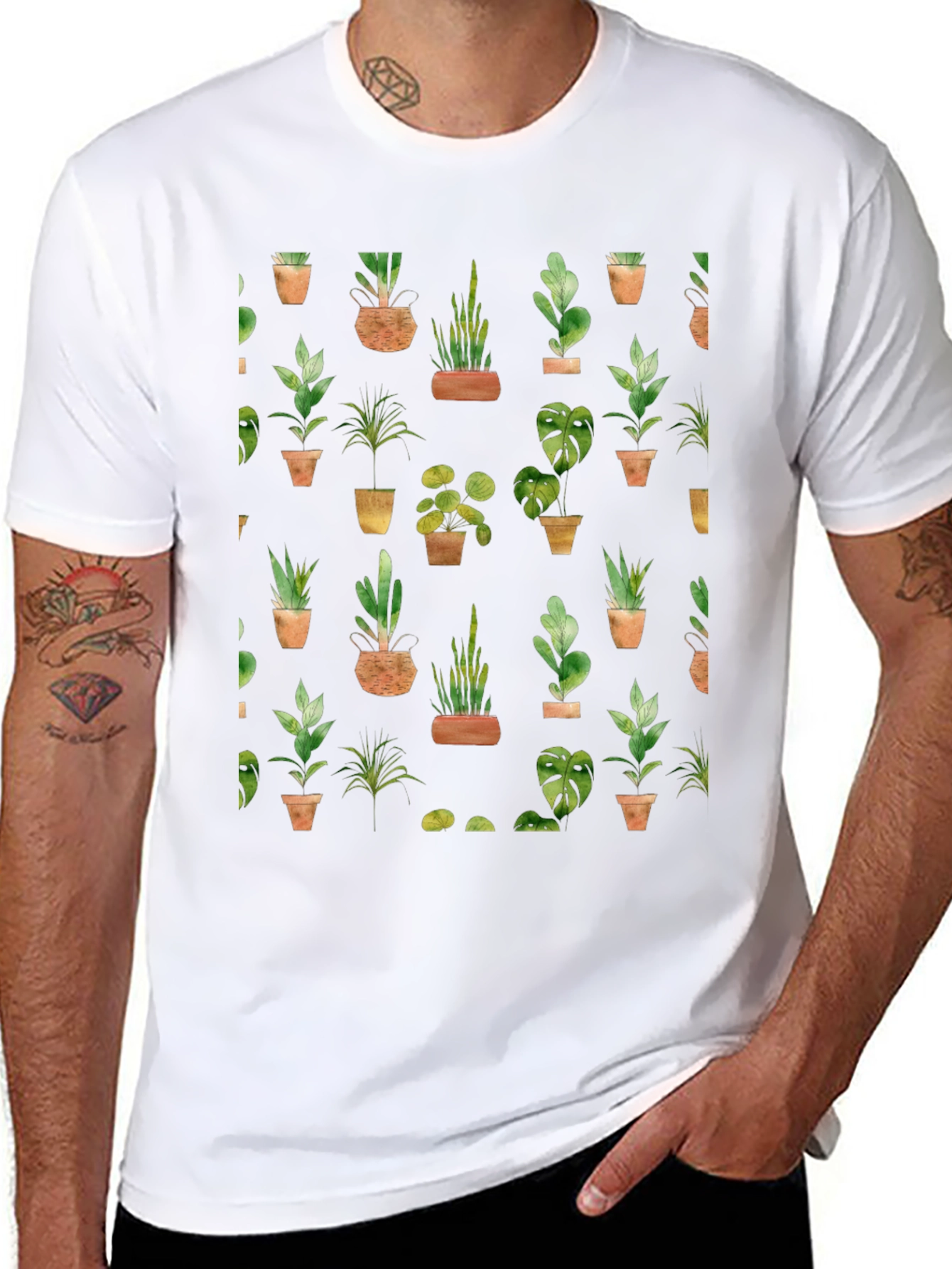 Plant Print T-Shirt
