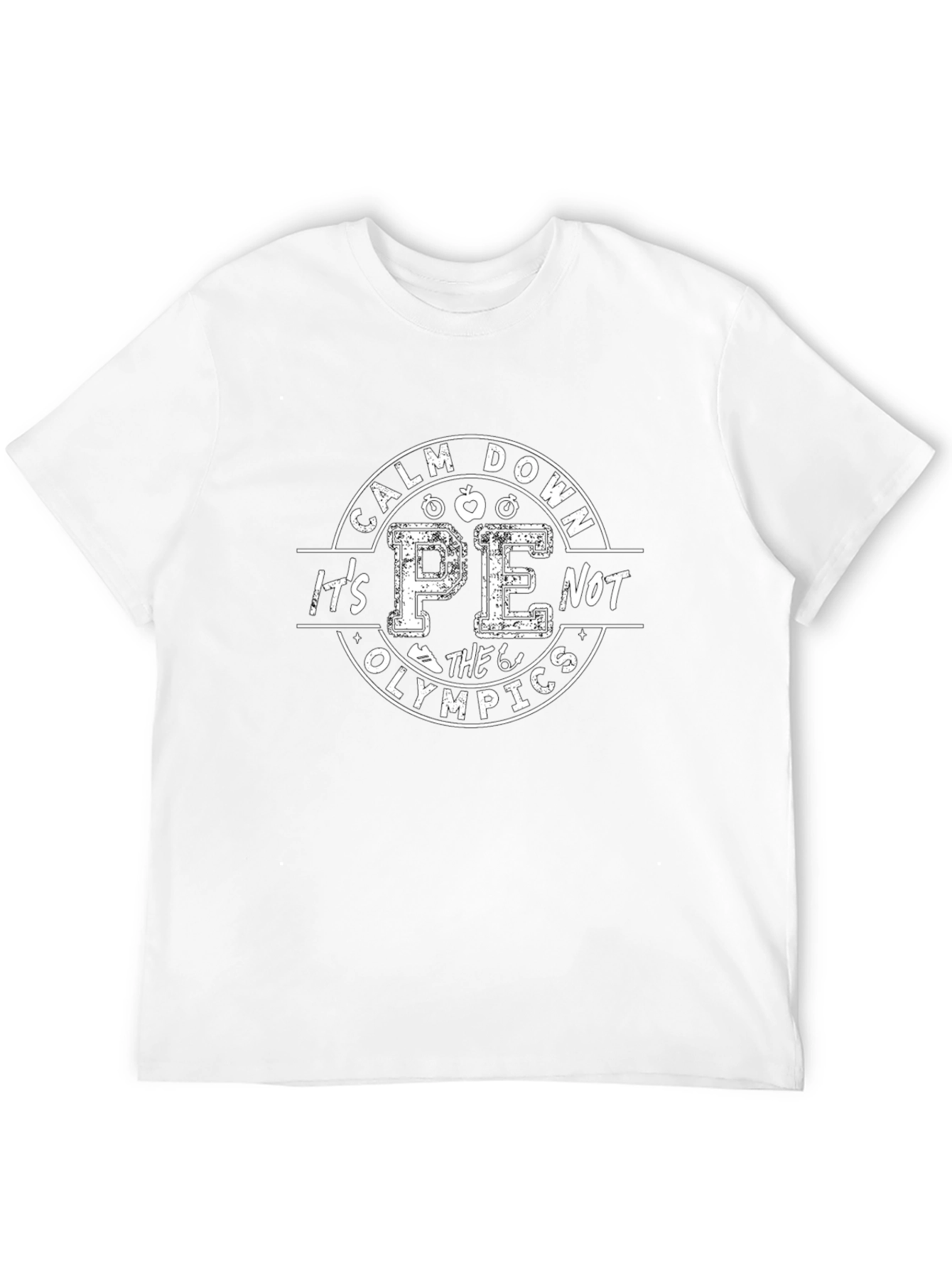Calm Down Its PE Not The Olympics Black T-Shirt