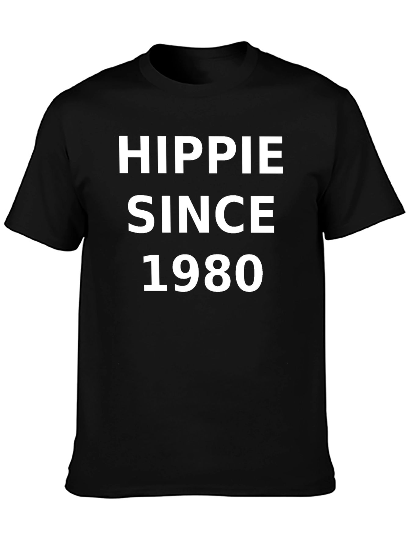 Hippie Since 1980 Black Graphic T-Shirt