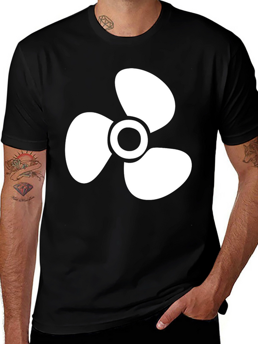 Propeller Graphic Tee - Cool Black Cotton Shirt