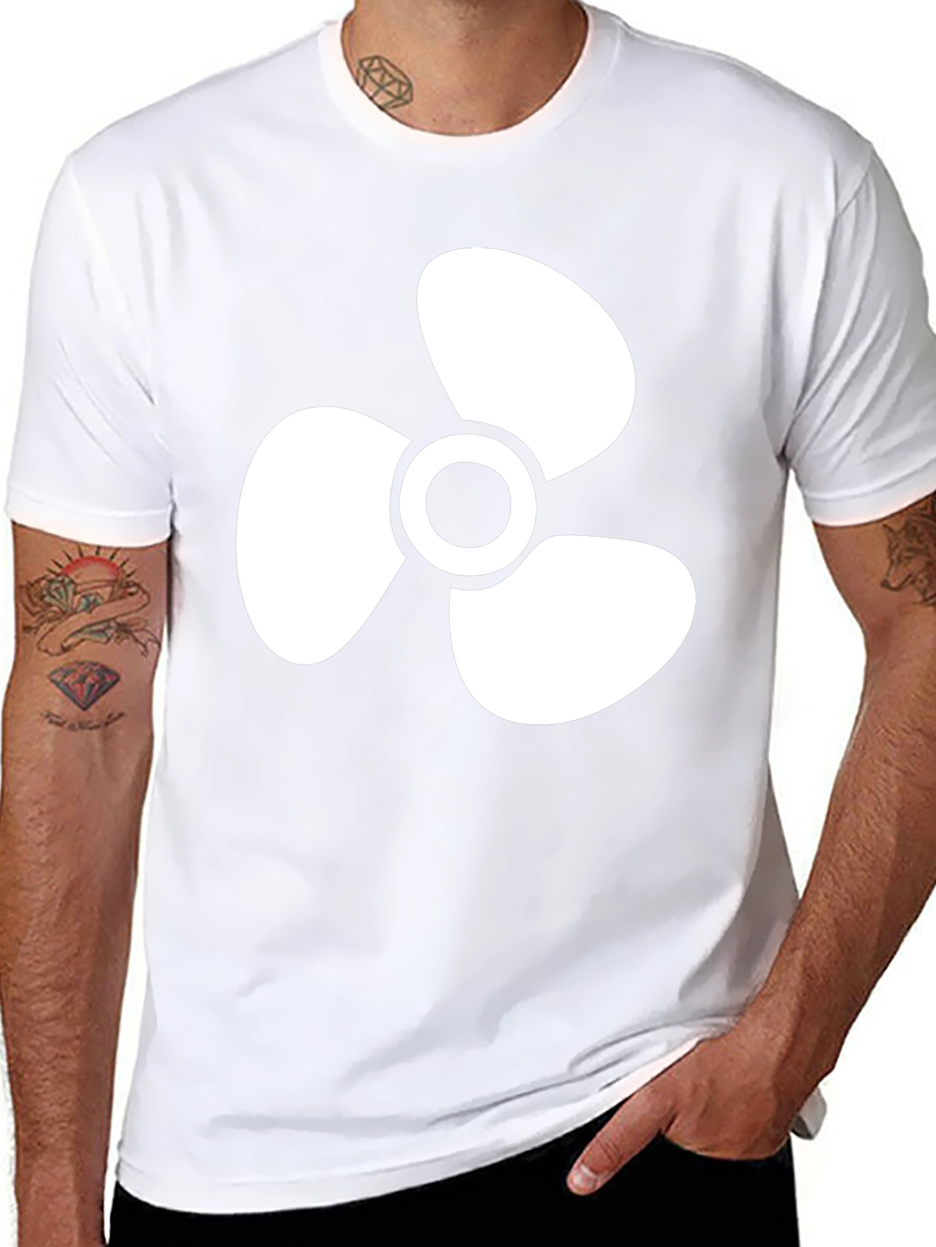 Propeller Graphic Tee - Cool Black Cotton Shirt