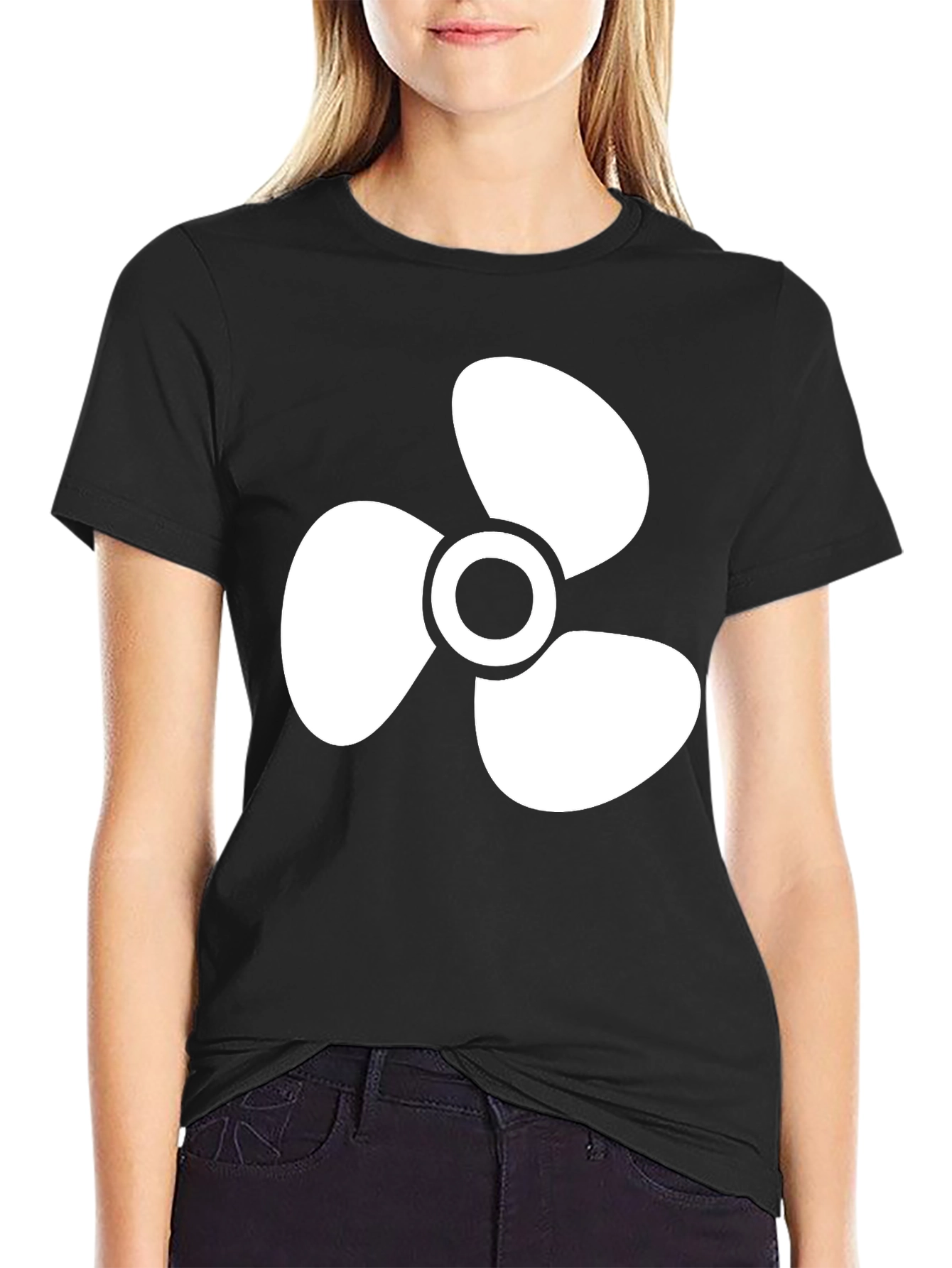 Propeller Graphic Tee - Cool Black Cotton Shirt
