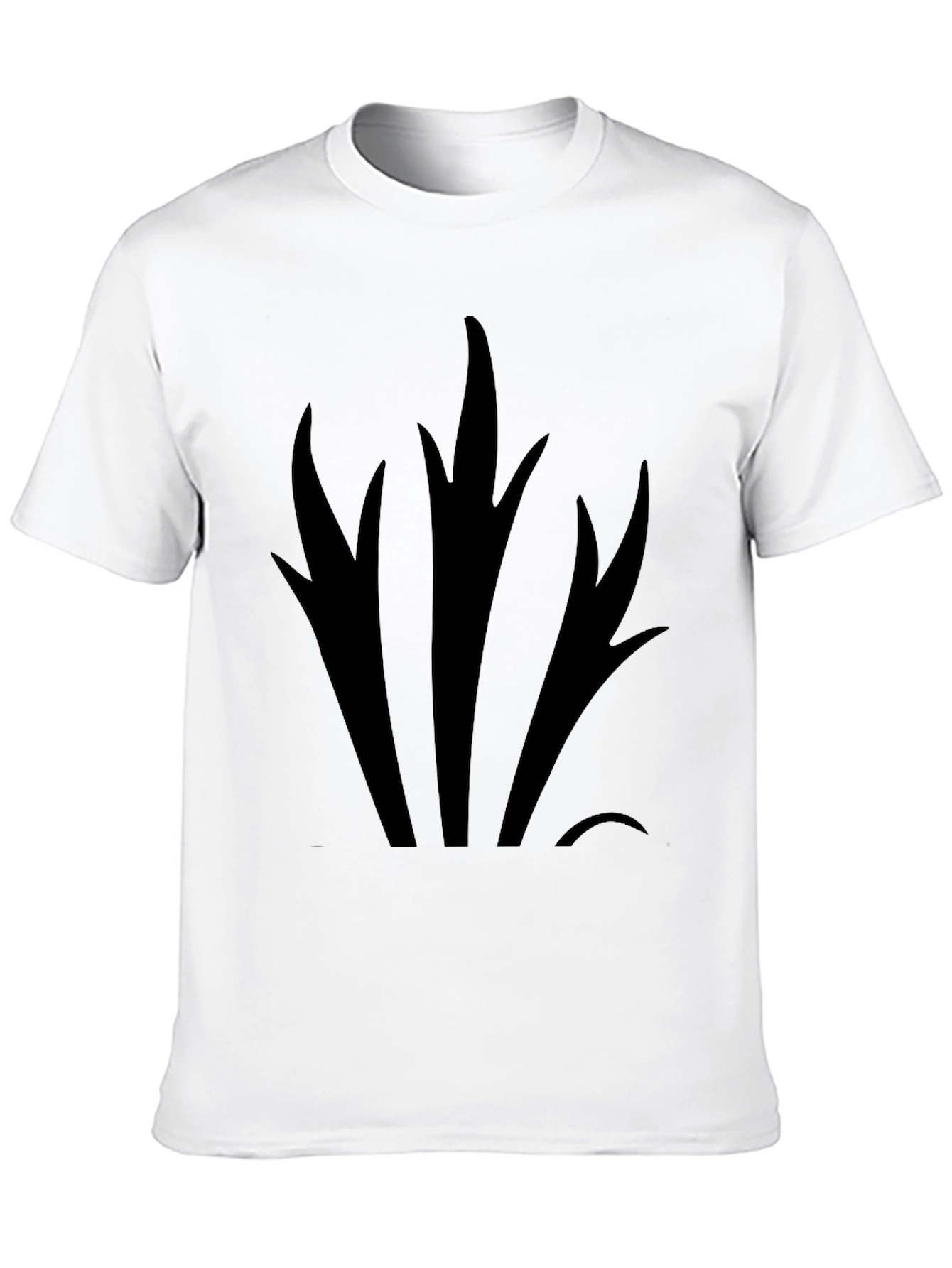 Mens Black Graphic Tee - Abstract Plant Design