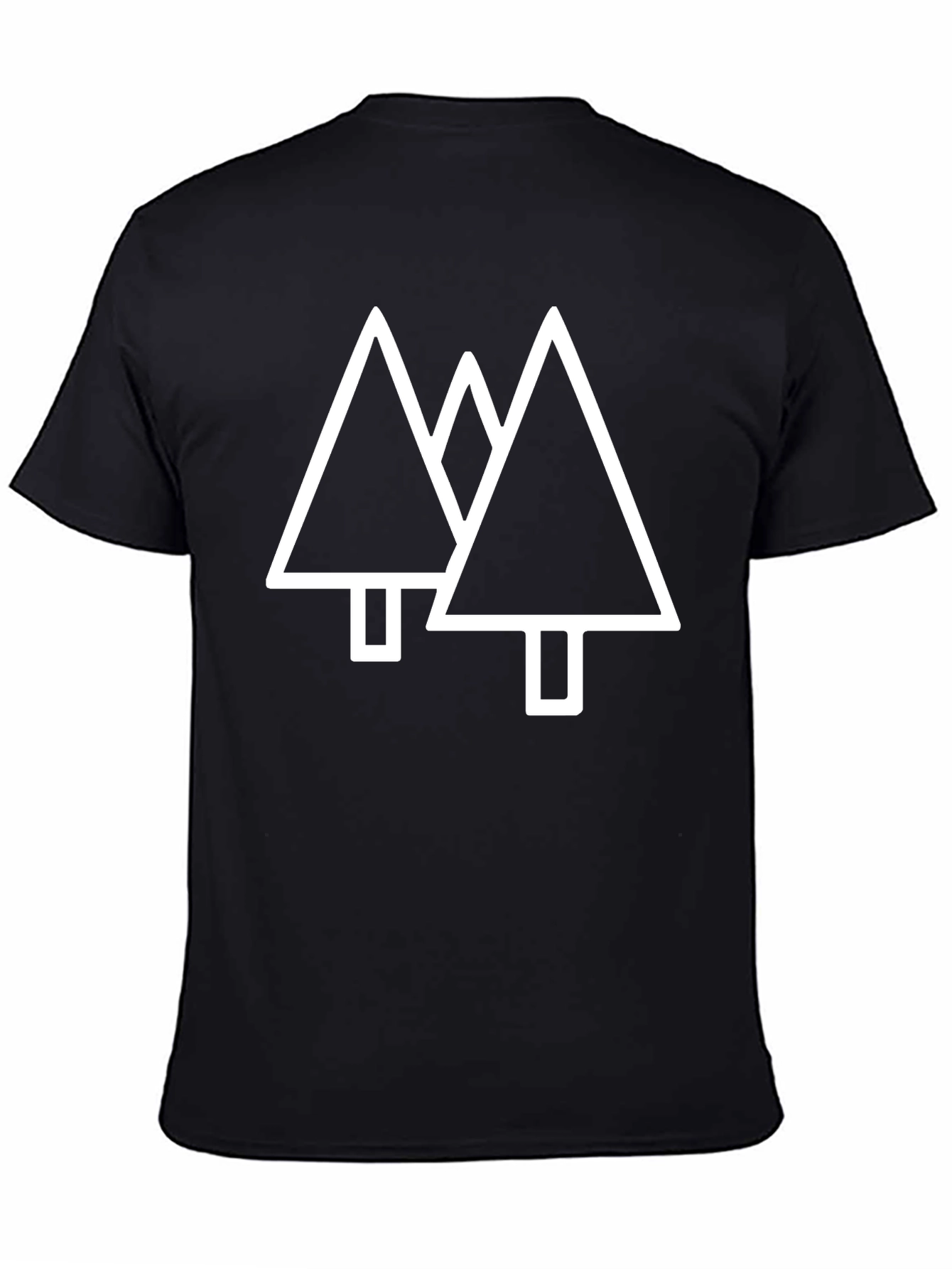 Minimalist Tree Graphic Black T-Shirt