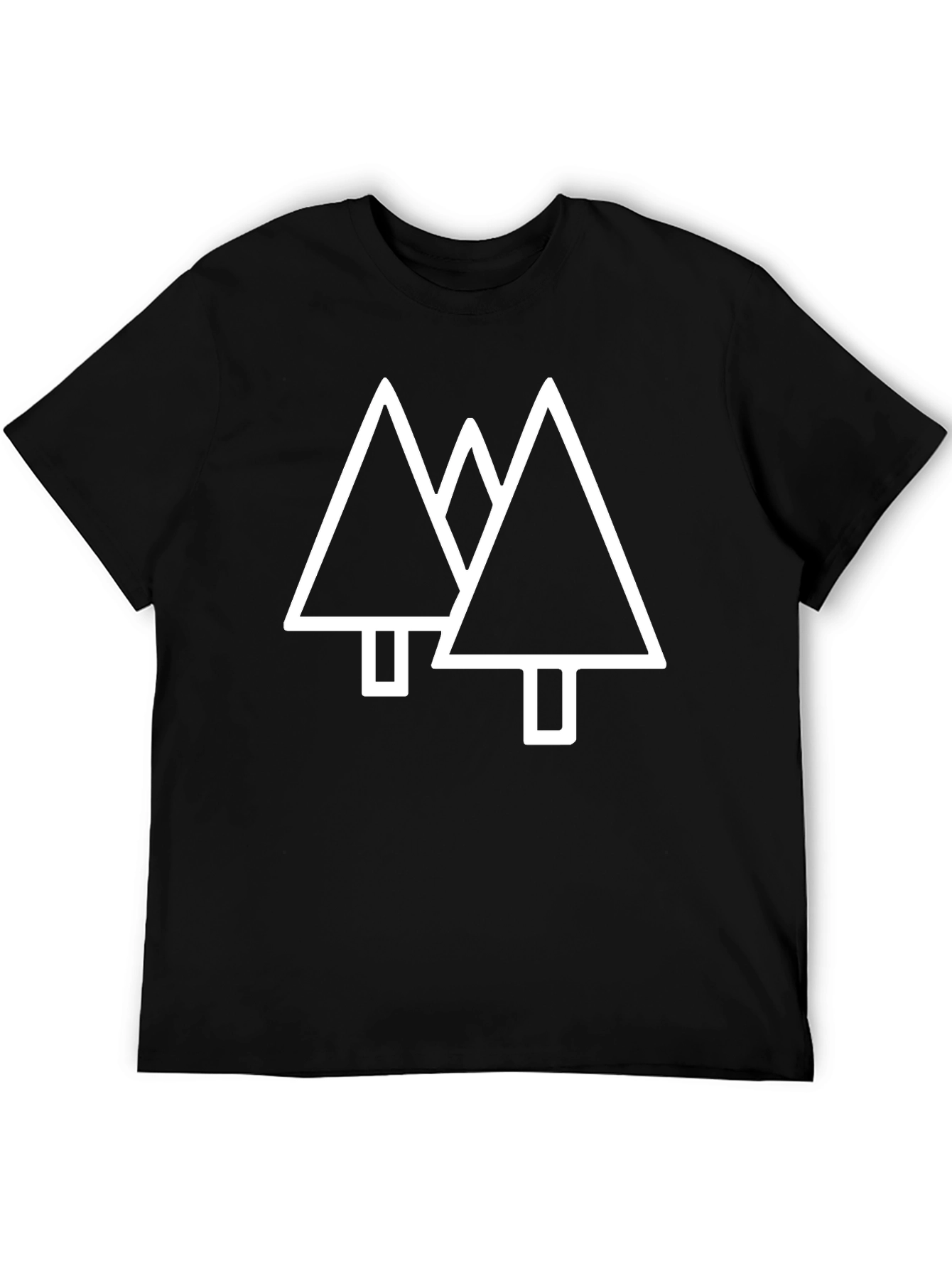 Minimalist Tree Graphic Black T-Shirt