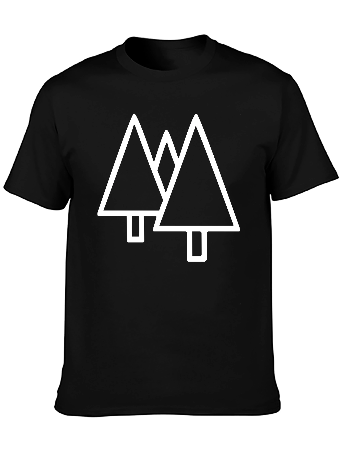 Minimalist Tree Graphic Black T-Shirt