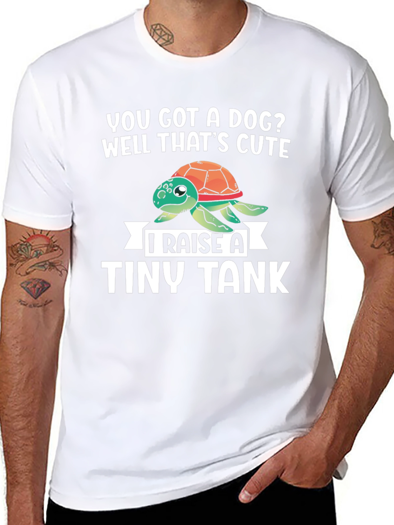 Raise a Tiny Tank Turtle Graphic T-Shirt