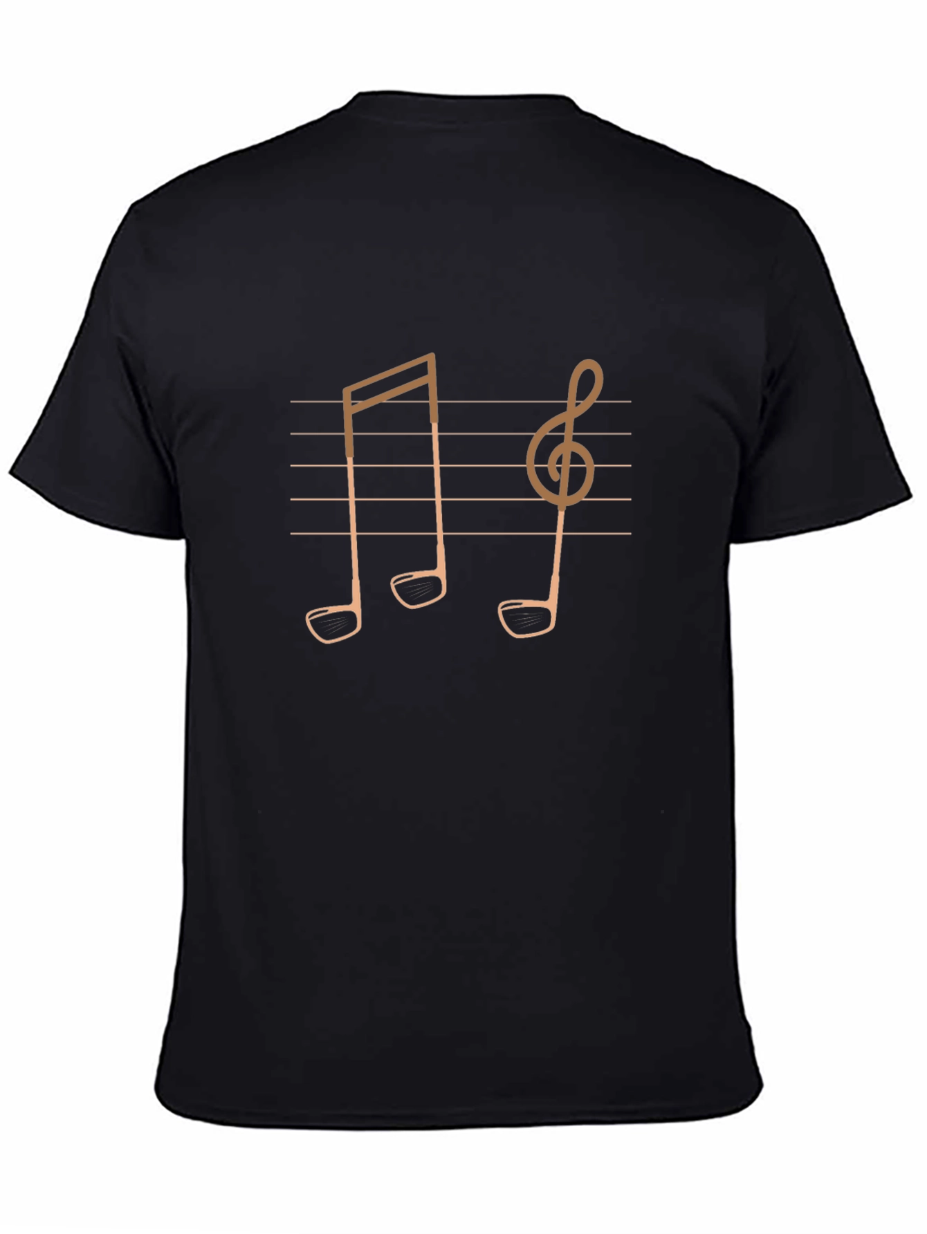 Golf Music Notes T-Shirt - Black