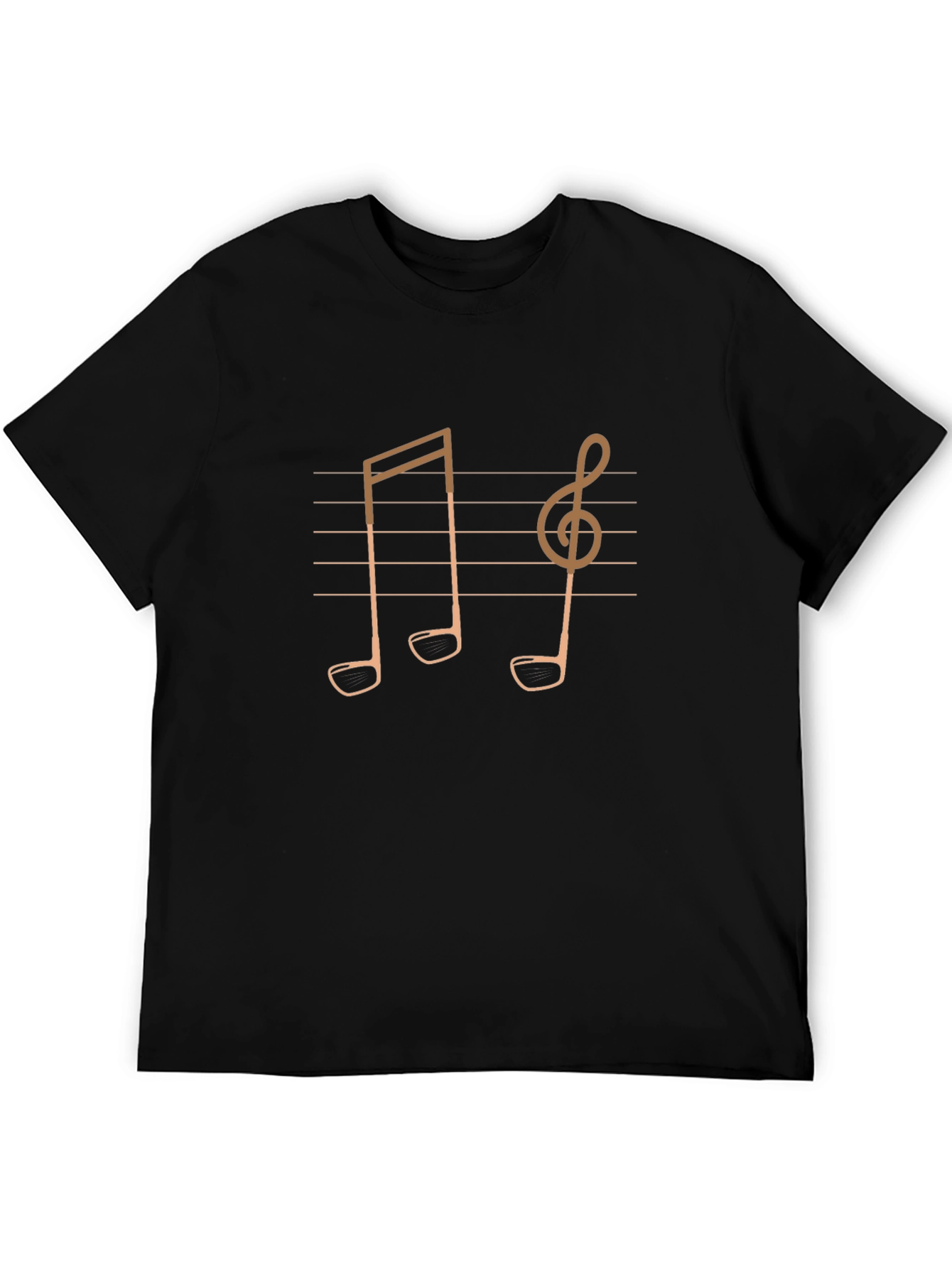 Golf Music Notes T-Shirt - Black