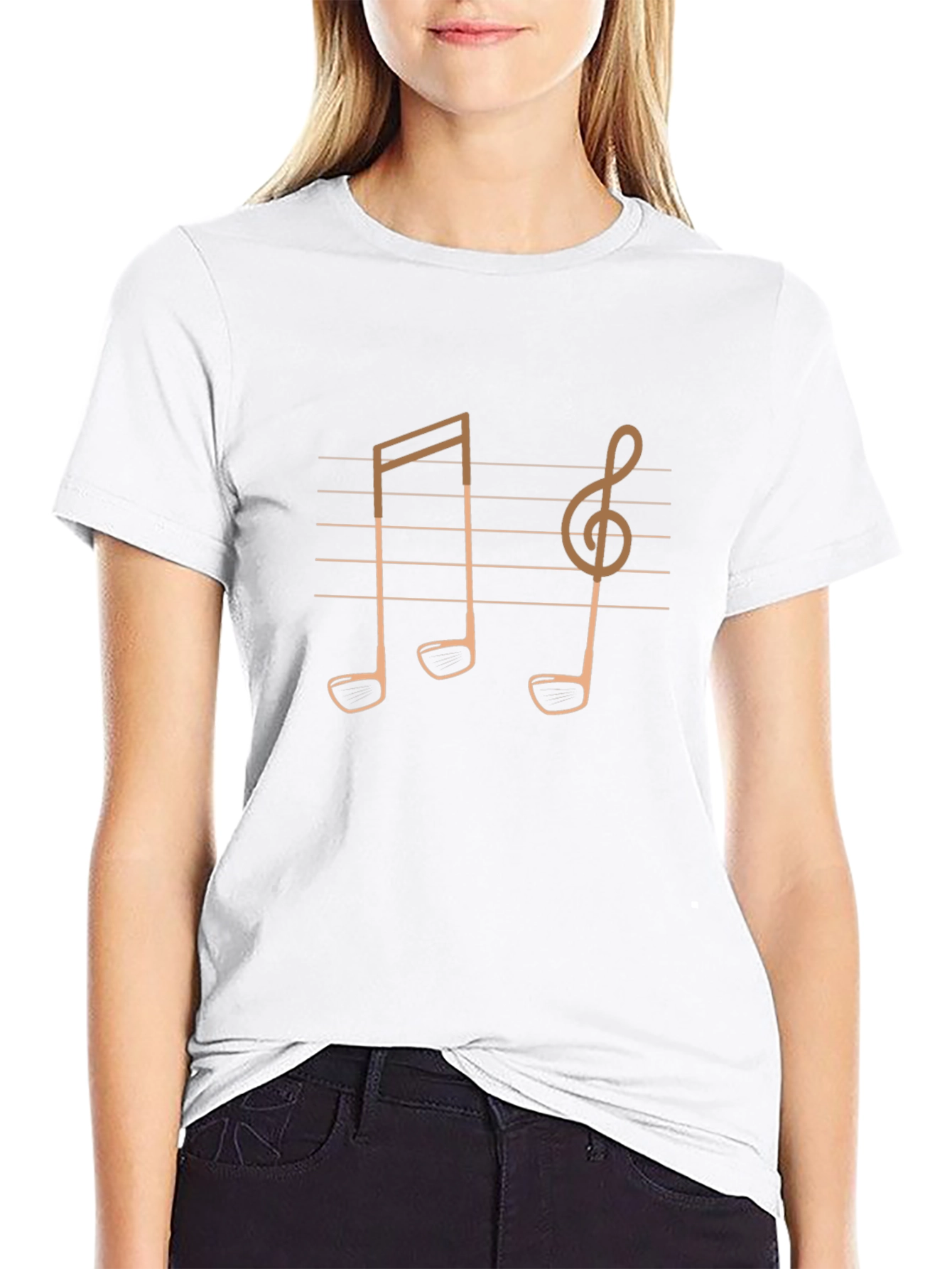 Golf Music Notes T-Shirt - Black