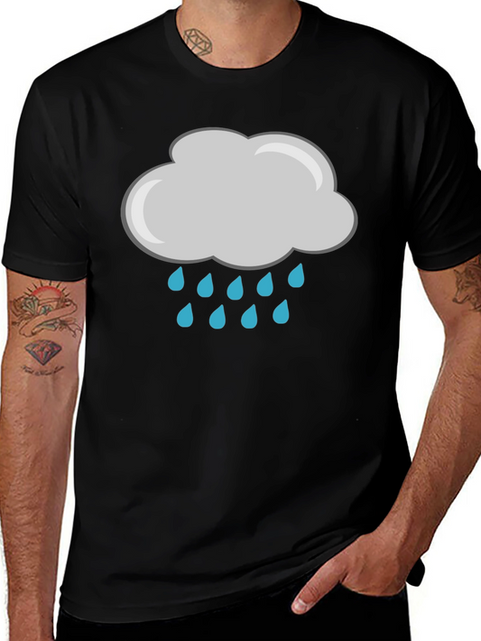 Rainy Day Graphic Tee - Black Cotton T-Shirt