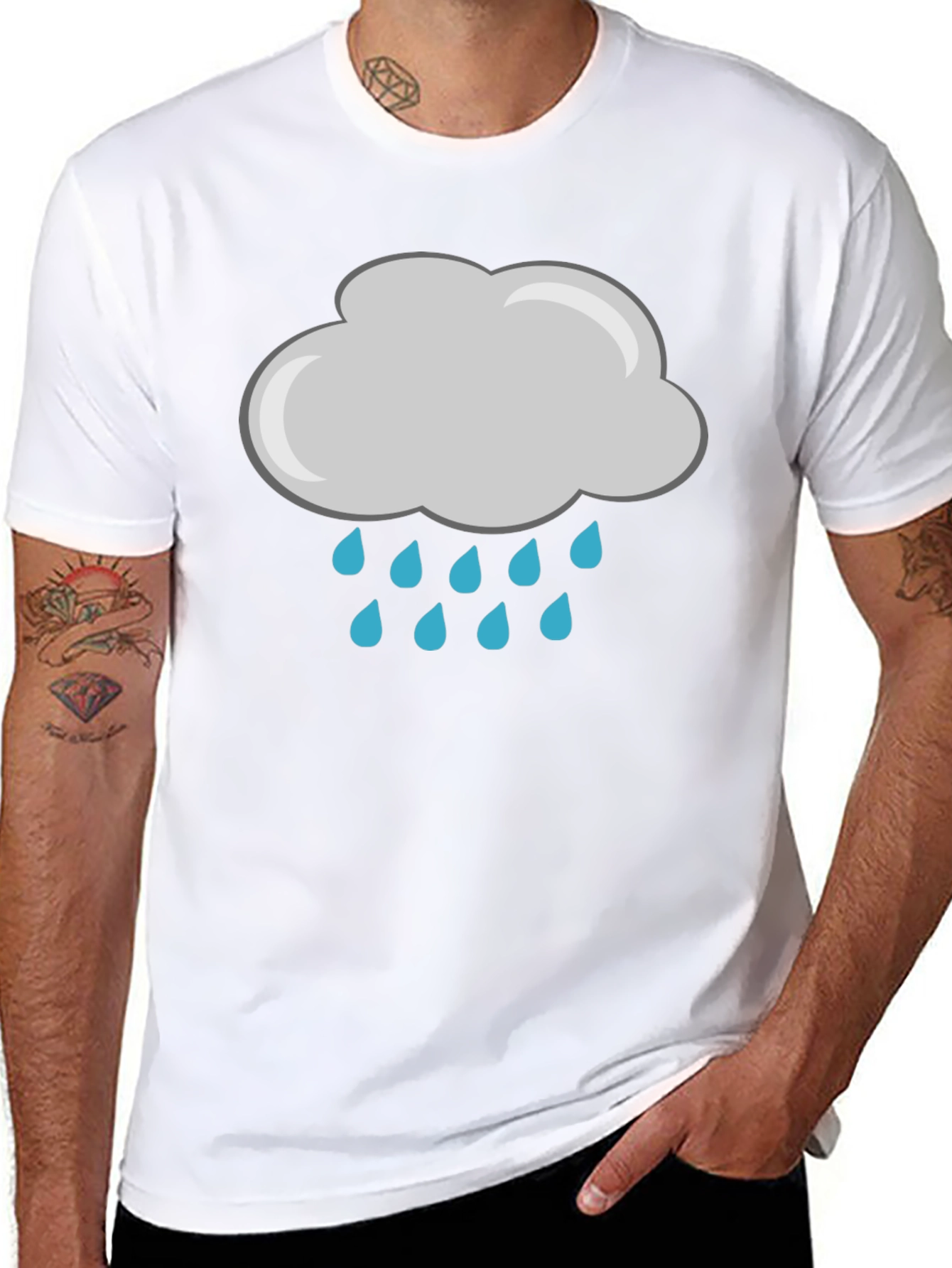 Rainy Day Graphic Tee - Black Cotton T-Shirt