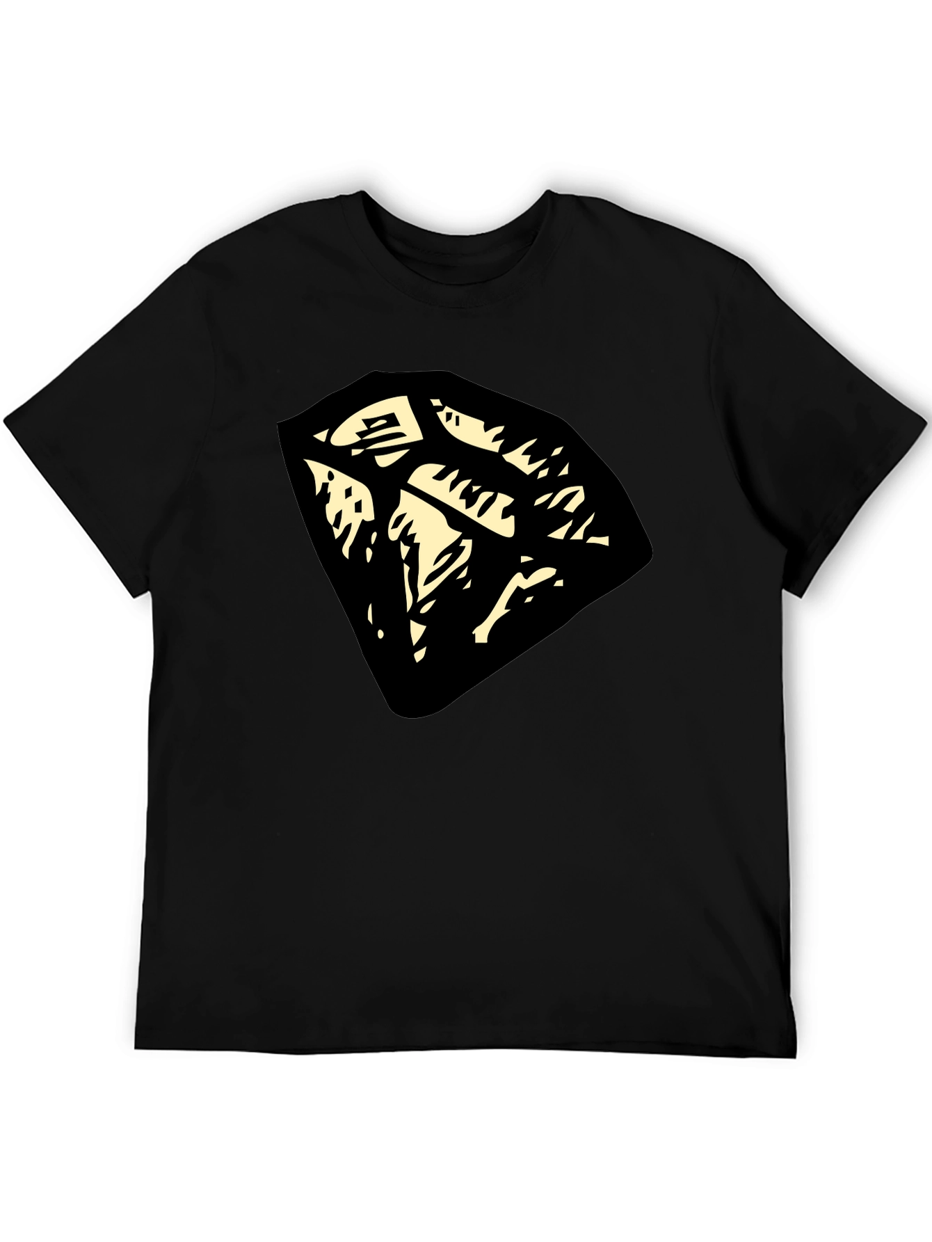 Graphic Tee: Abstract Diamond Design - Black