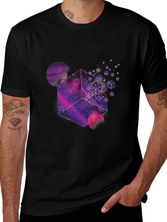Cosmic Cube Graphic Tee - Black