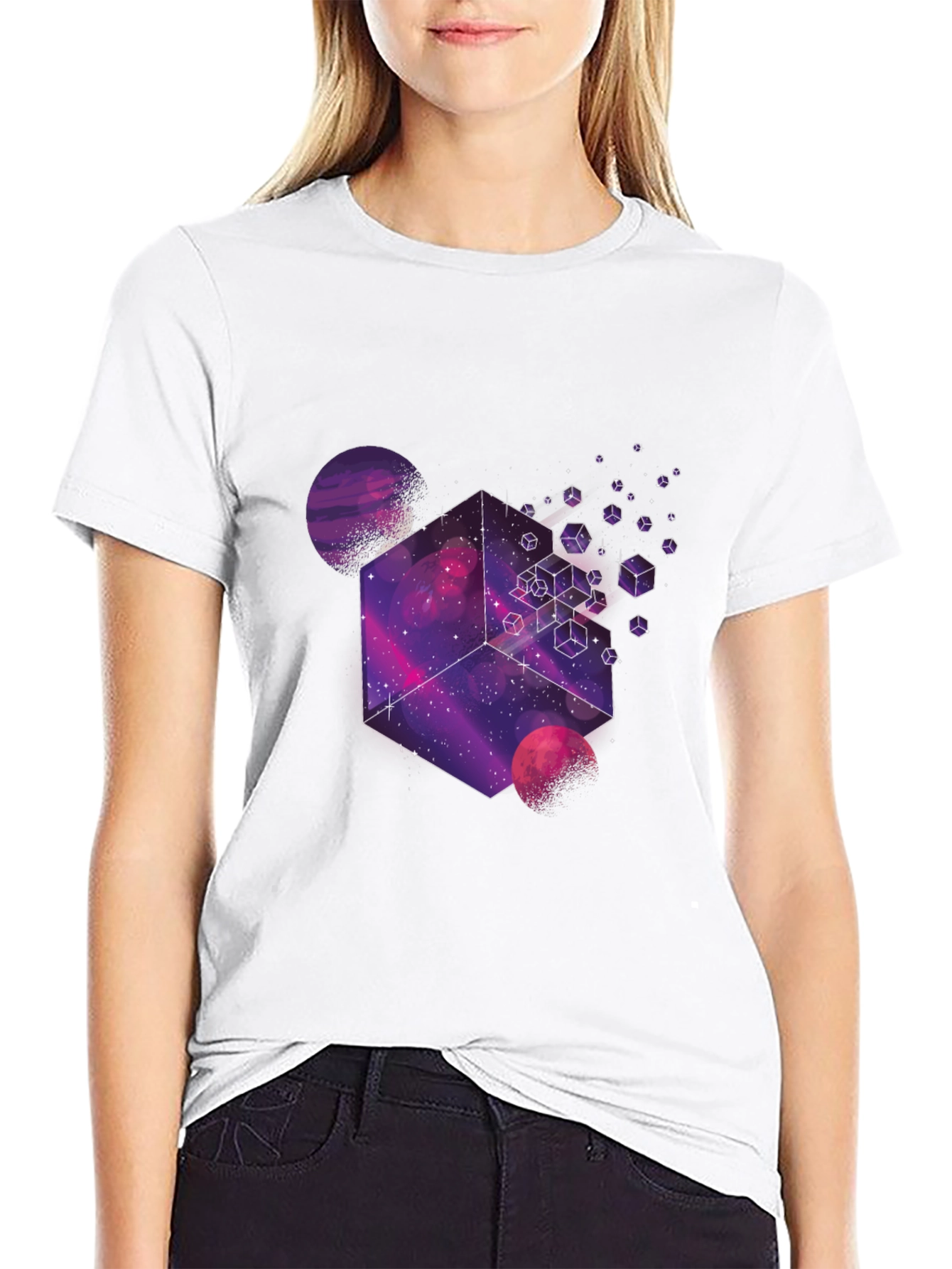 Cosmic Cube Graphic Tee - Black
