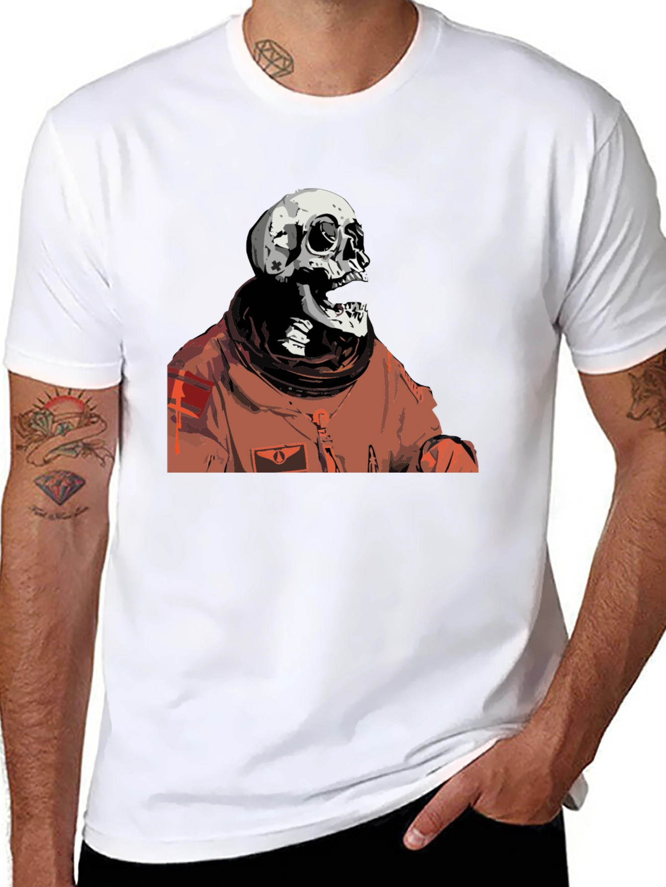 Skull Astronaut Black Graphic T-Shirt