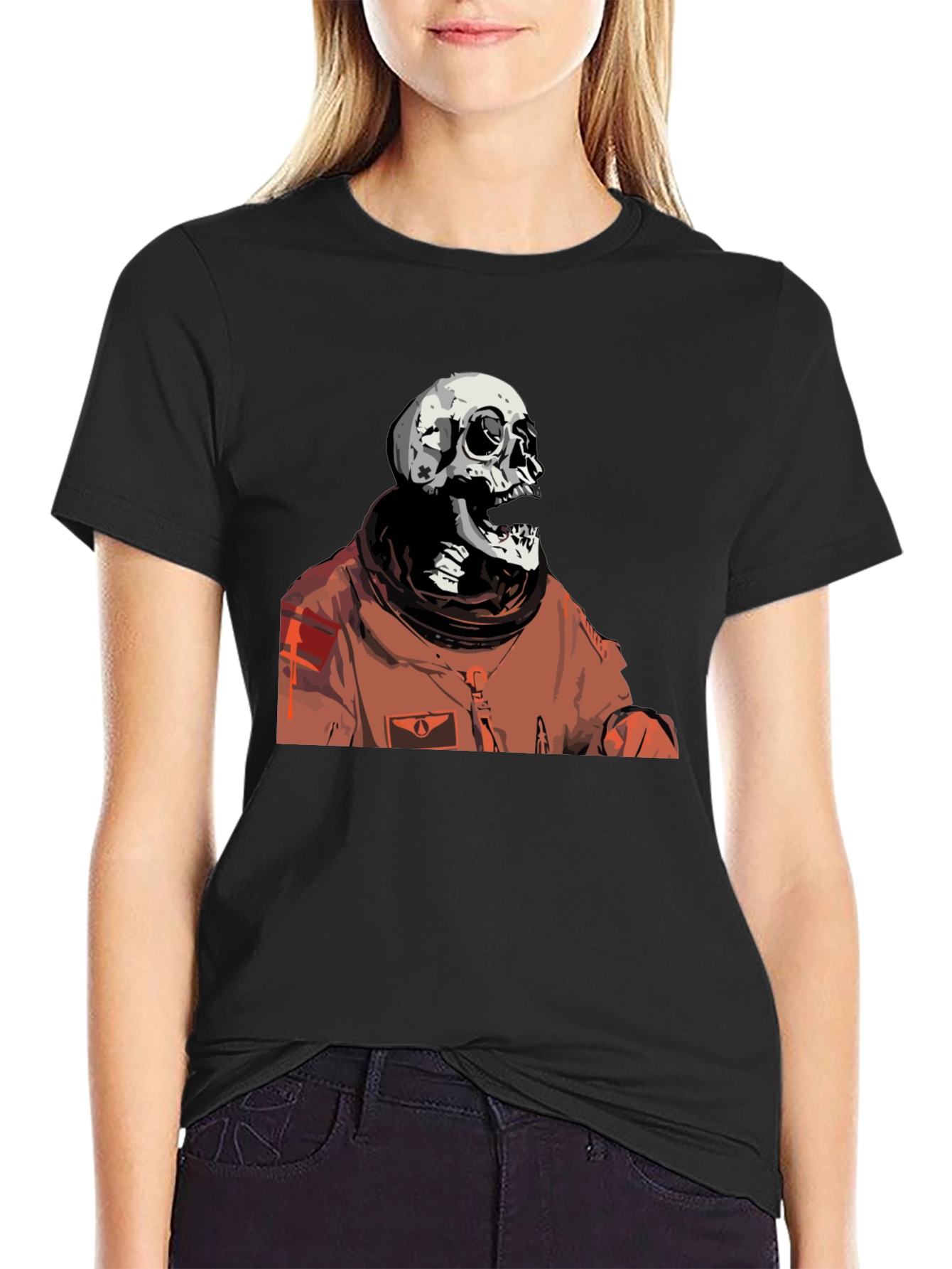 Skull Astronaut Black Graphic T-Shirt