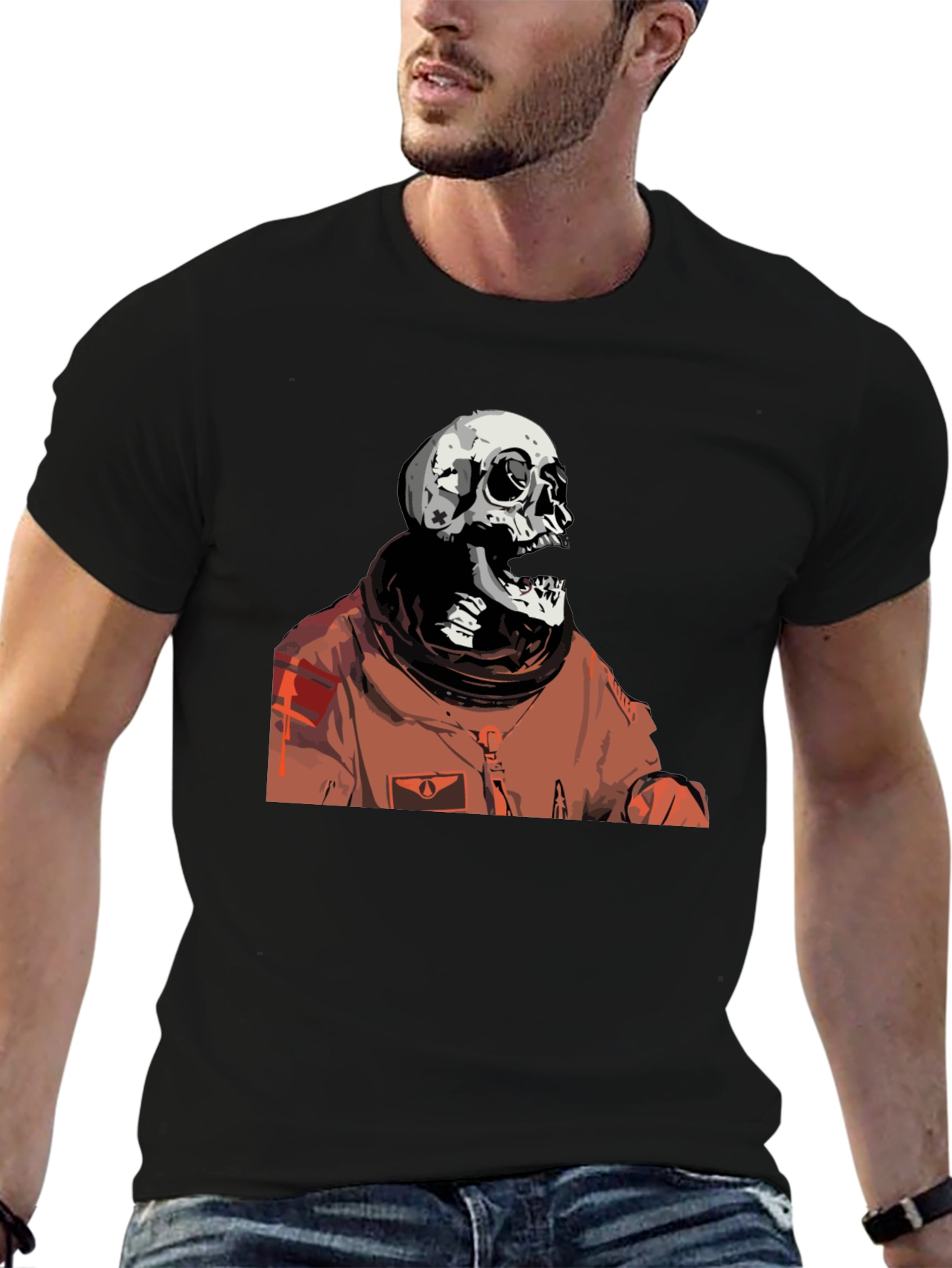 Skull Astronaut Black Graphic T-Shirt