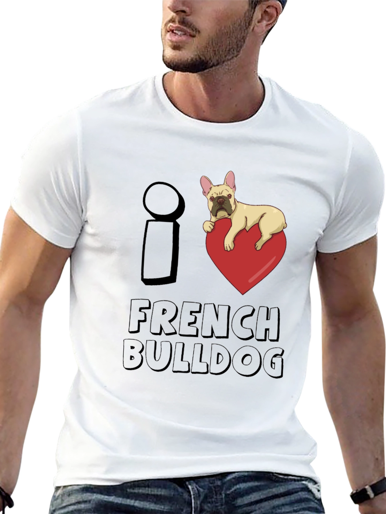 I Love French Bulldog Graphic T-Shirt