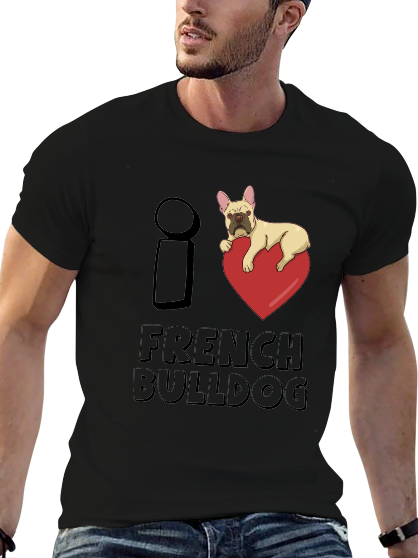 I Love French Bulldog Graphic T-Shirt
