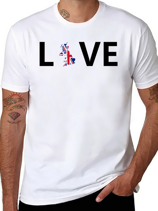 UK Flag LOVE Graphic T-Shirt - Black