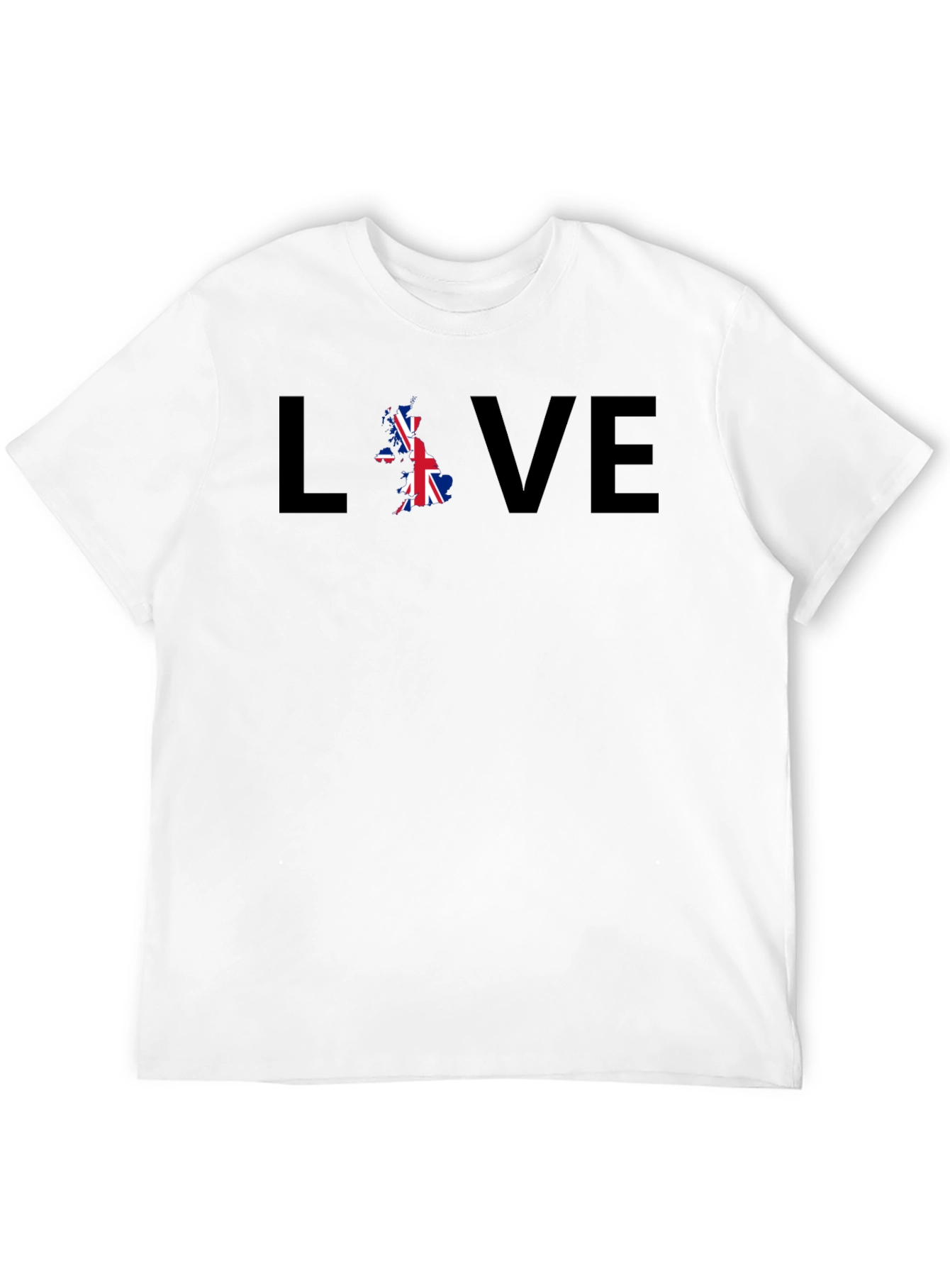 UK Flag LOVE Graphic T-Shirt - Black
