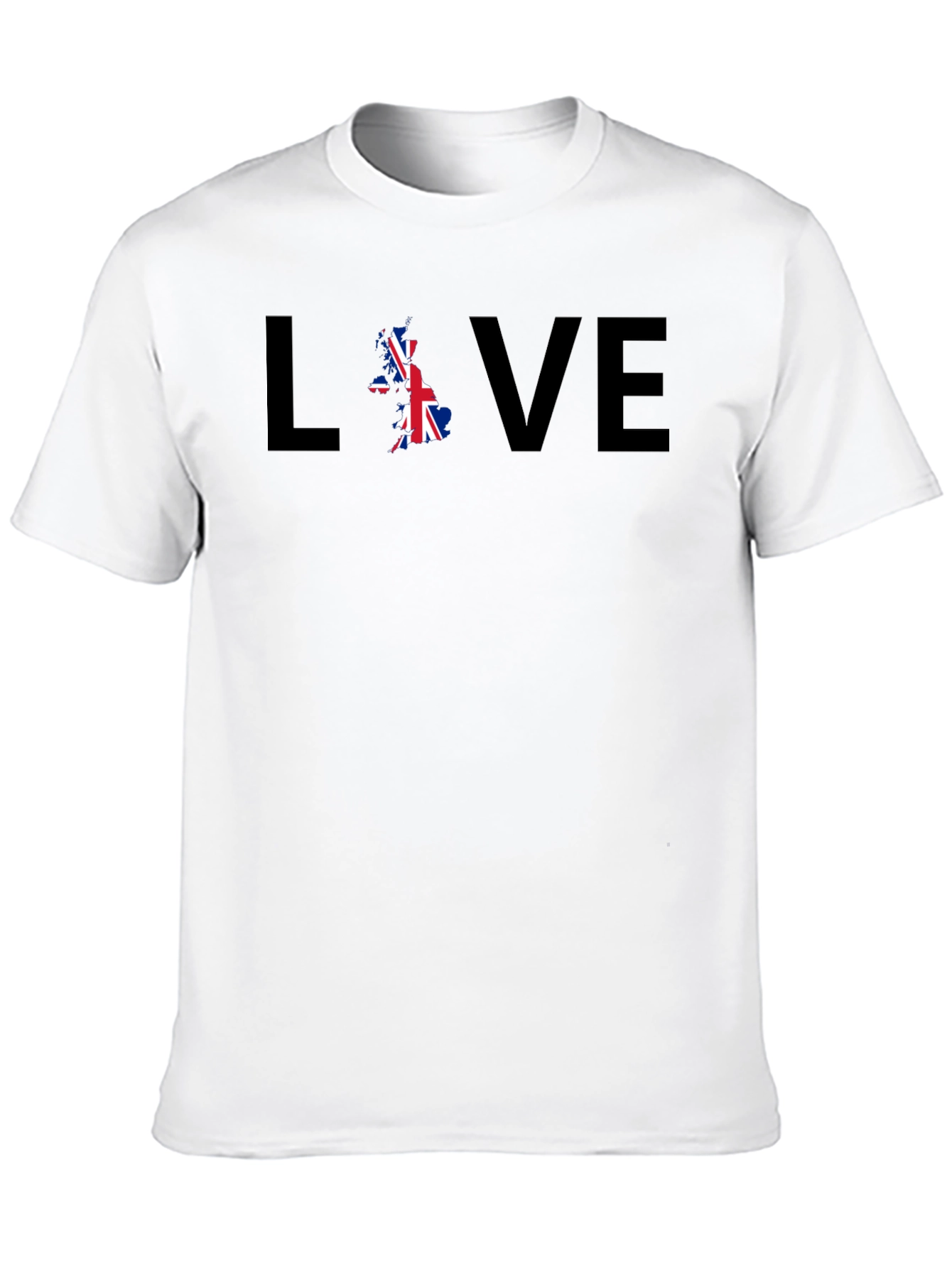 UK Flag LOVE Graphic T-Shirt - Black