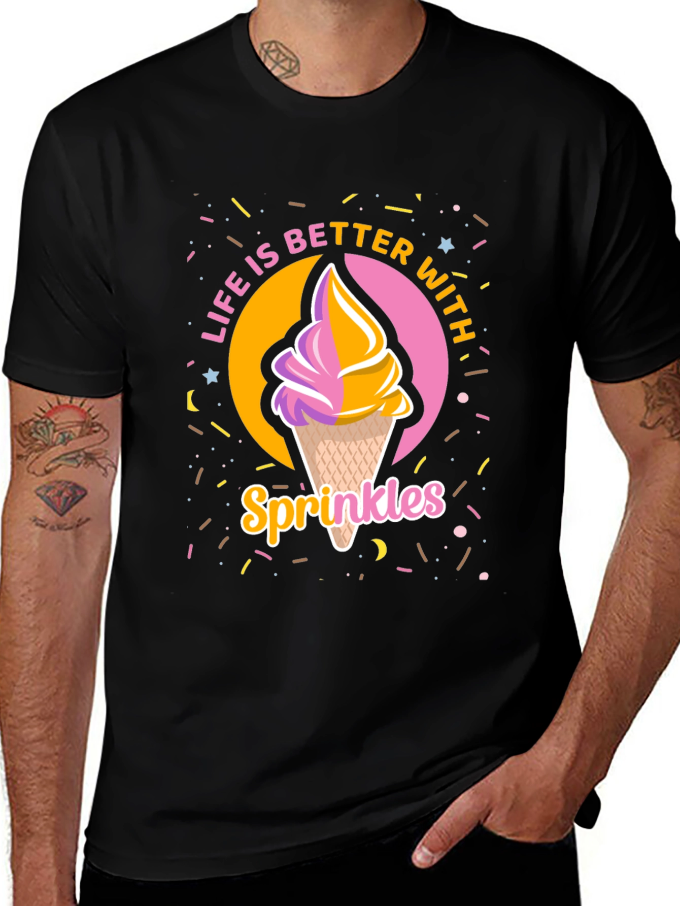 Life is Better with Sprinkles Black T-Shirt