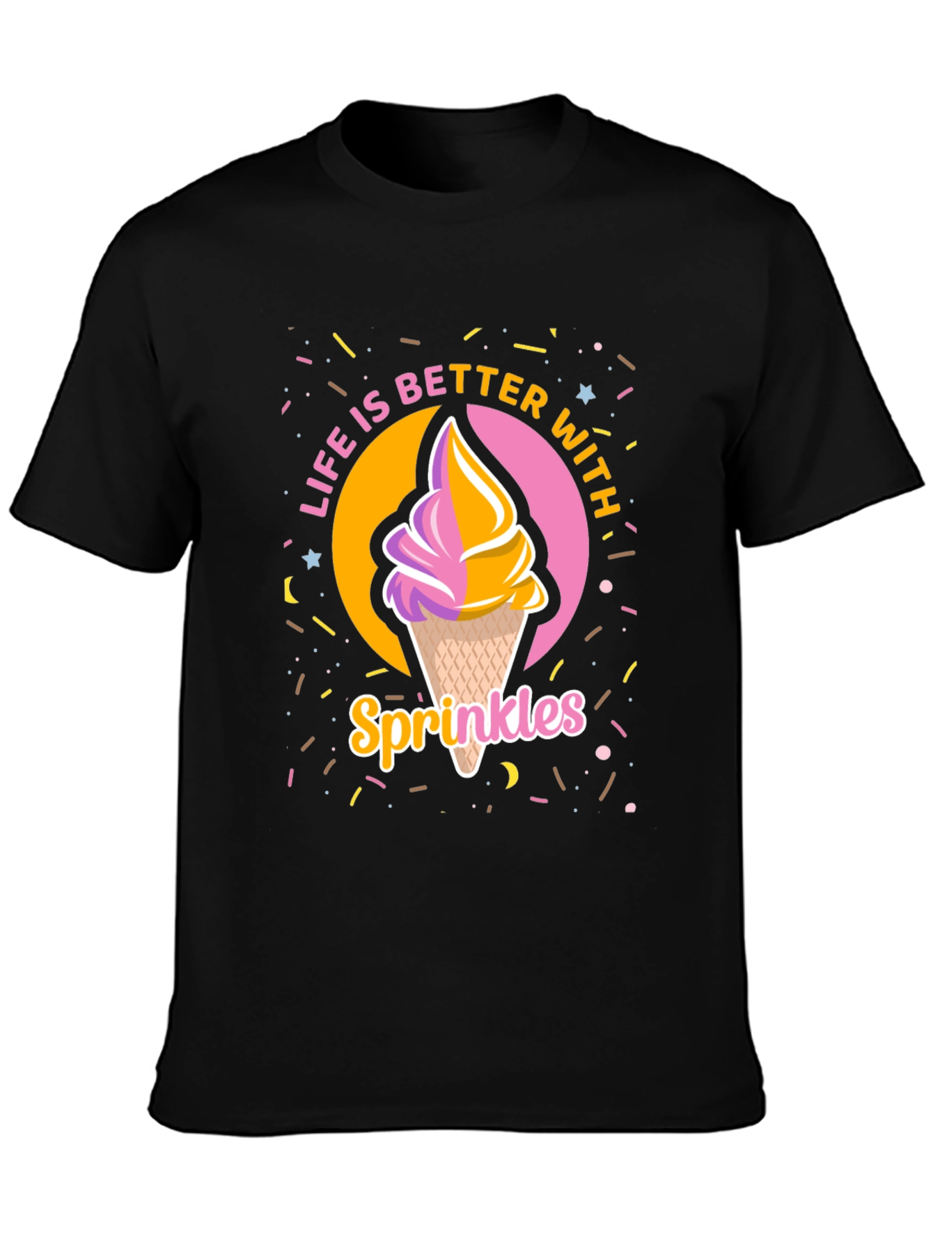 Life is Better with Sprinkles Black T-Shirt