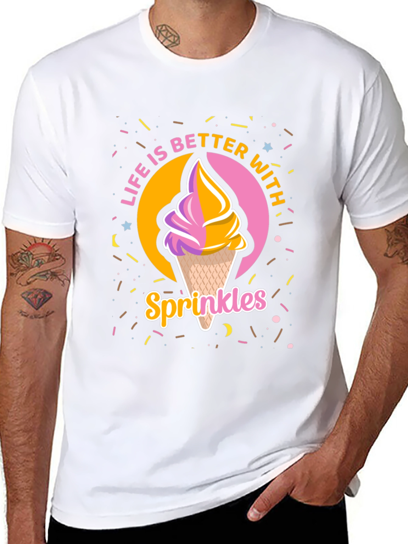 Life is Better with Sprinkles Black T-Shirt