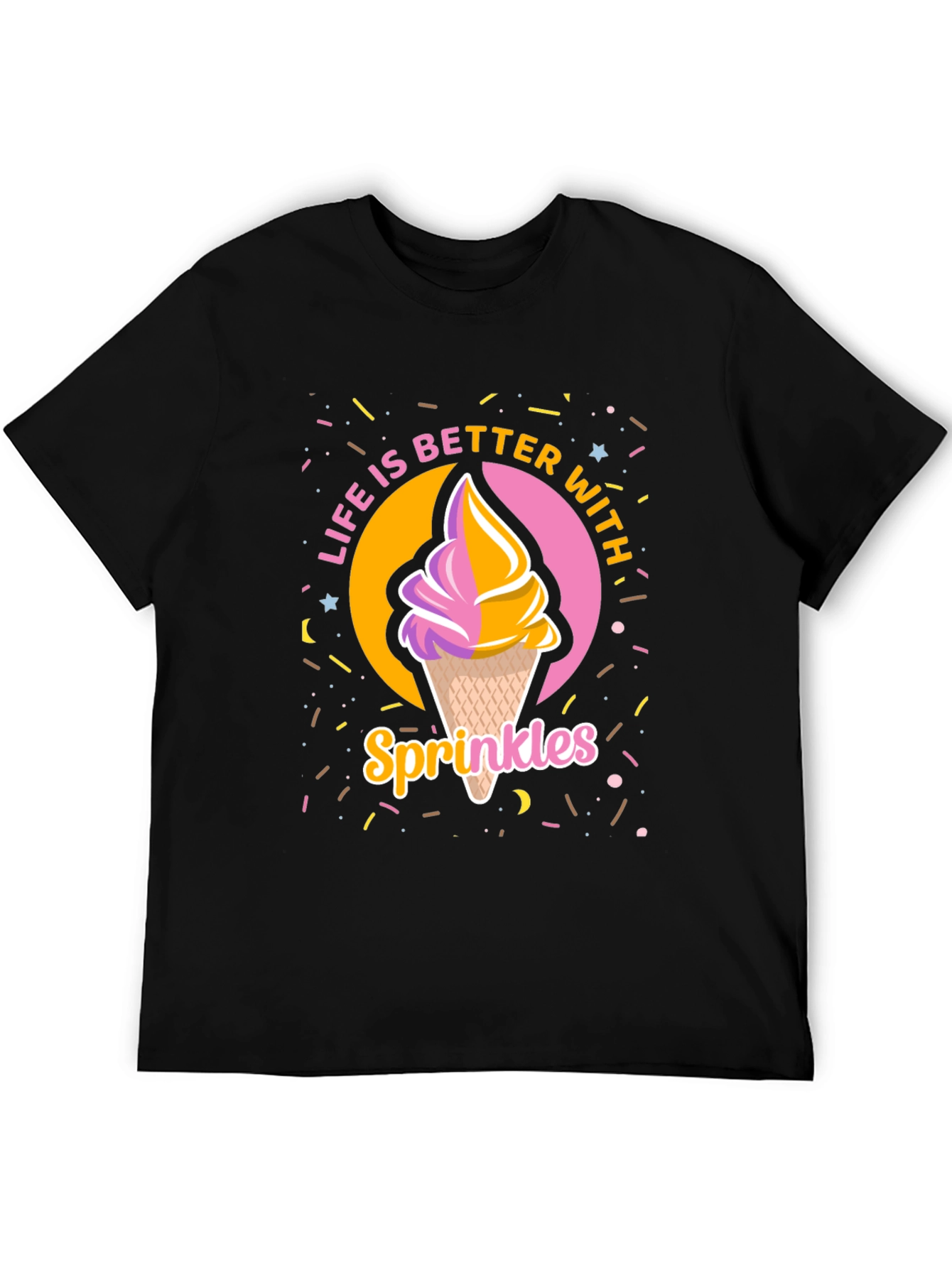 Life is Better with Sprinkles Black T-Shirt