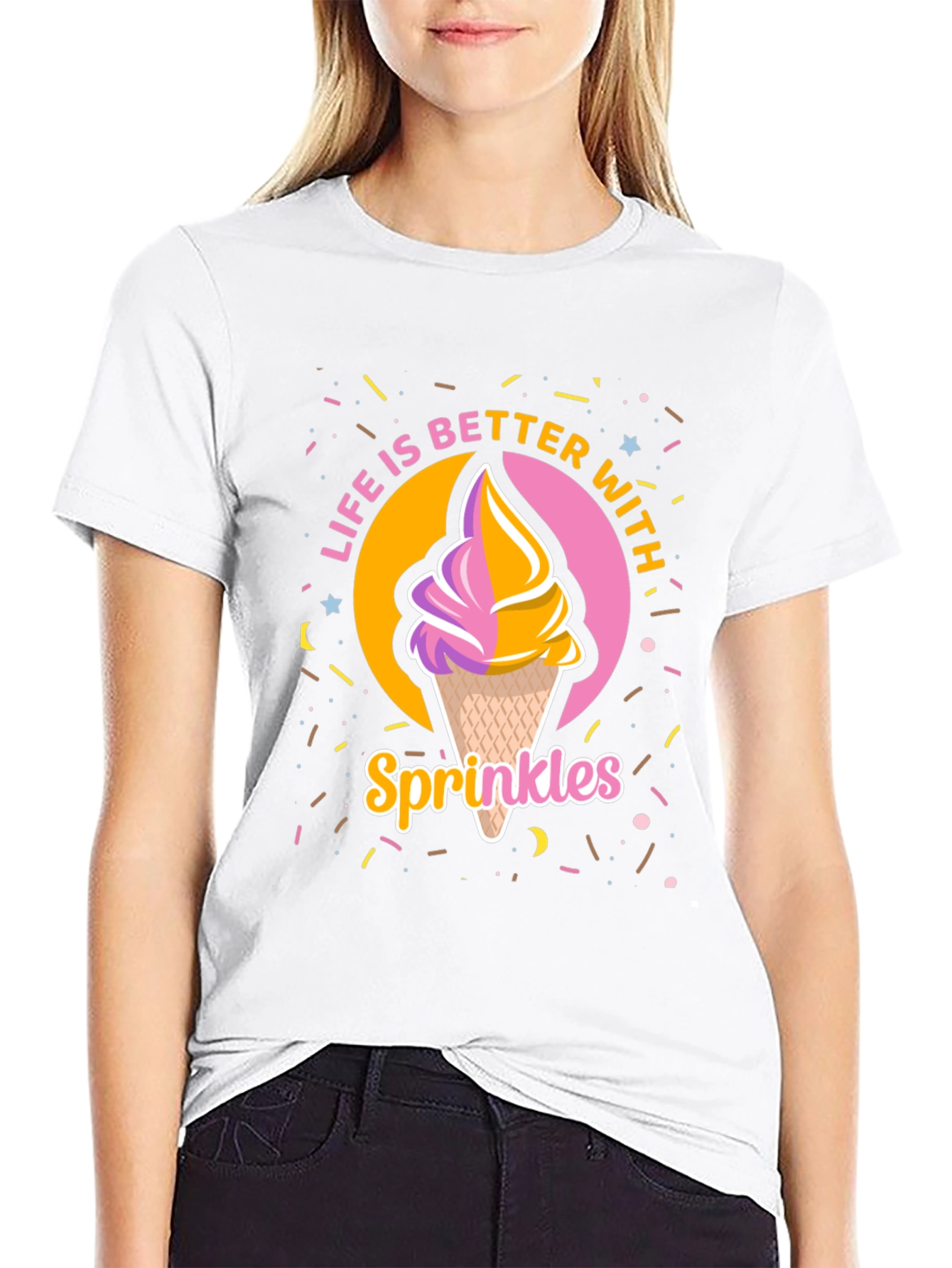 Life is Better with Sprinkles Black T-Shirt