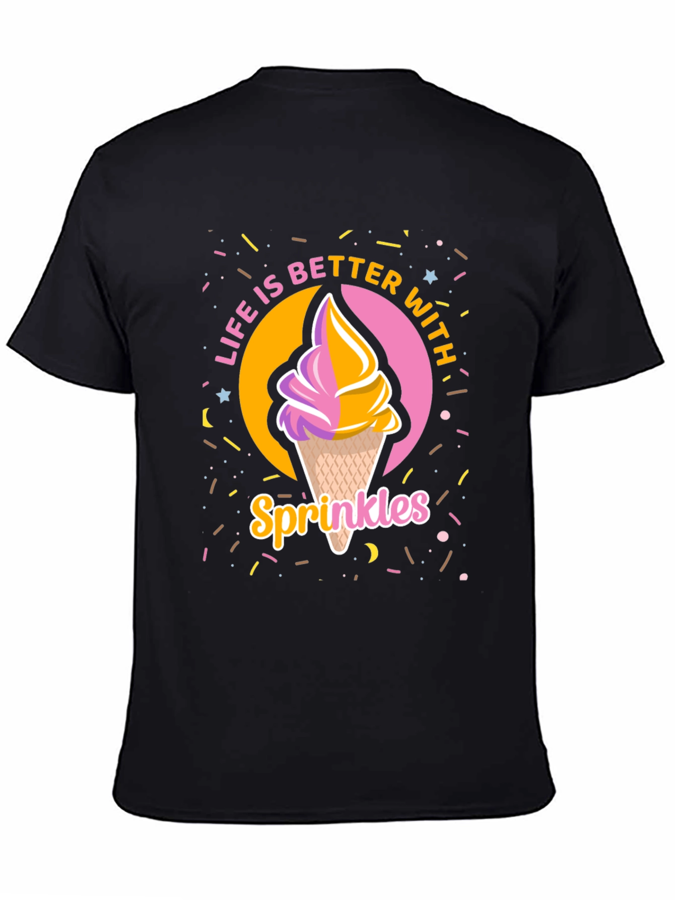 Life is Better with Sprinkles Black T-Shirt
