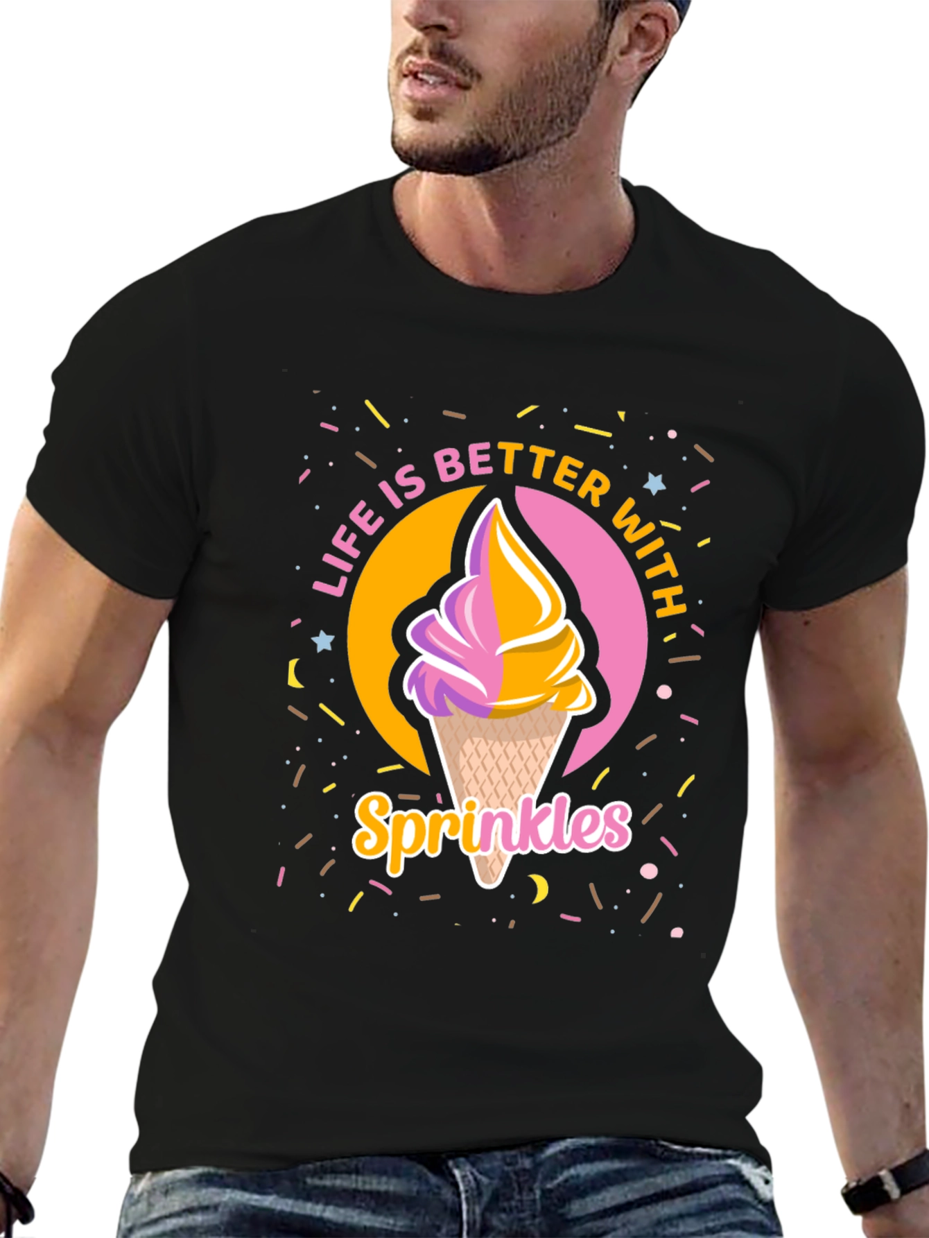Life is Better with Sprinkles Black T-Shirt