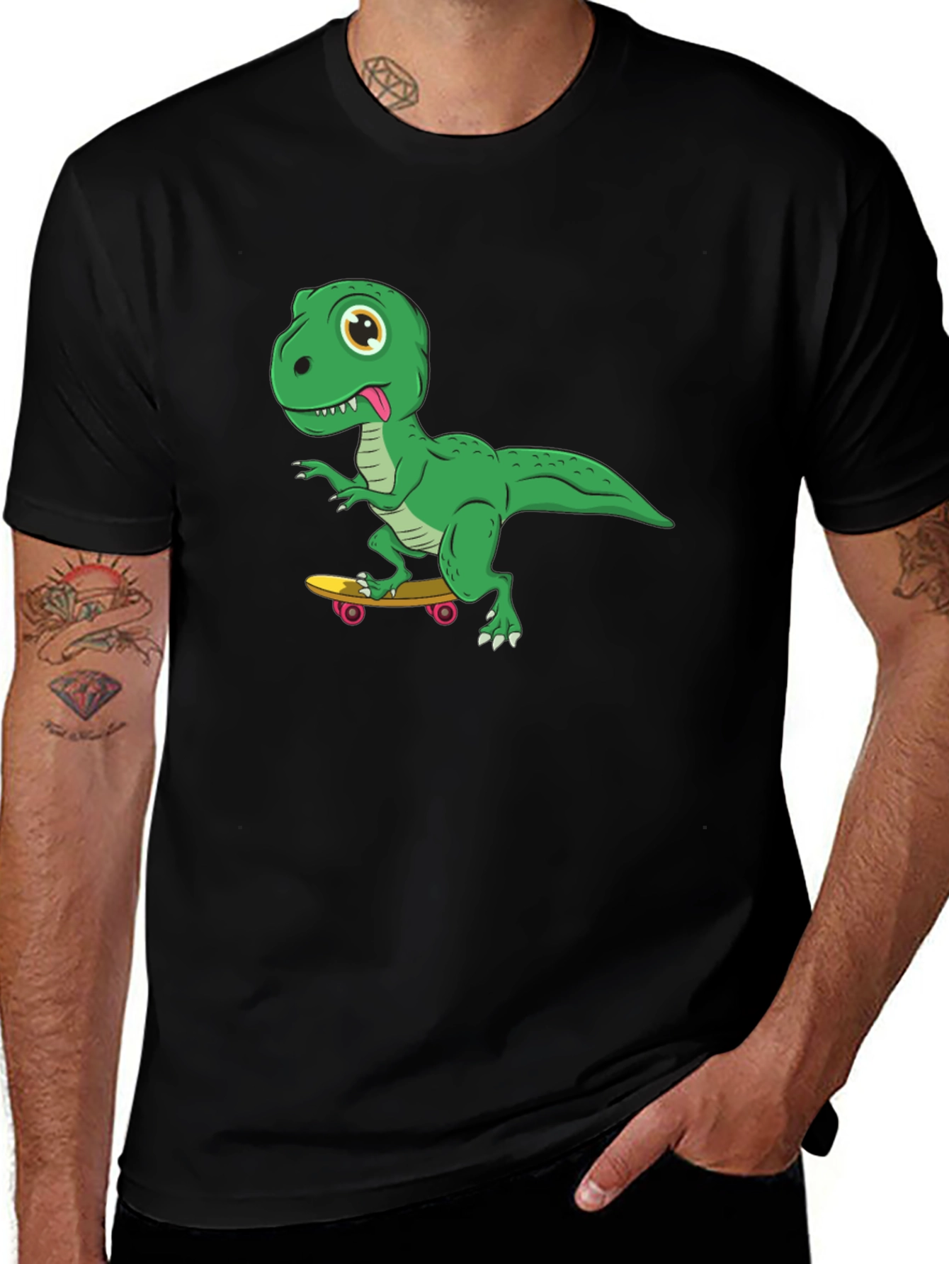 Skateboarding Dinosaur Graphic Tee