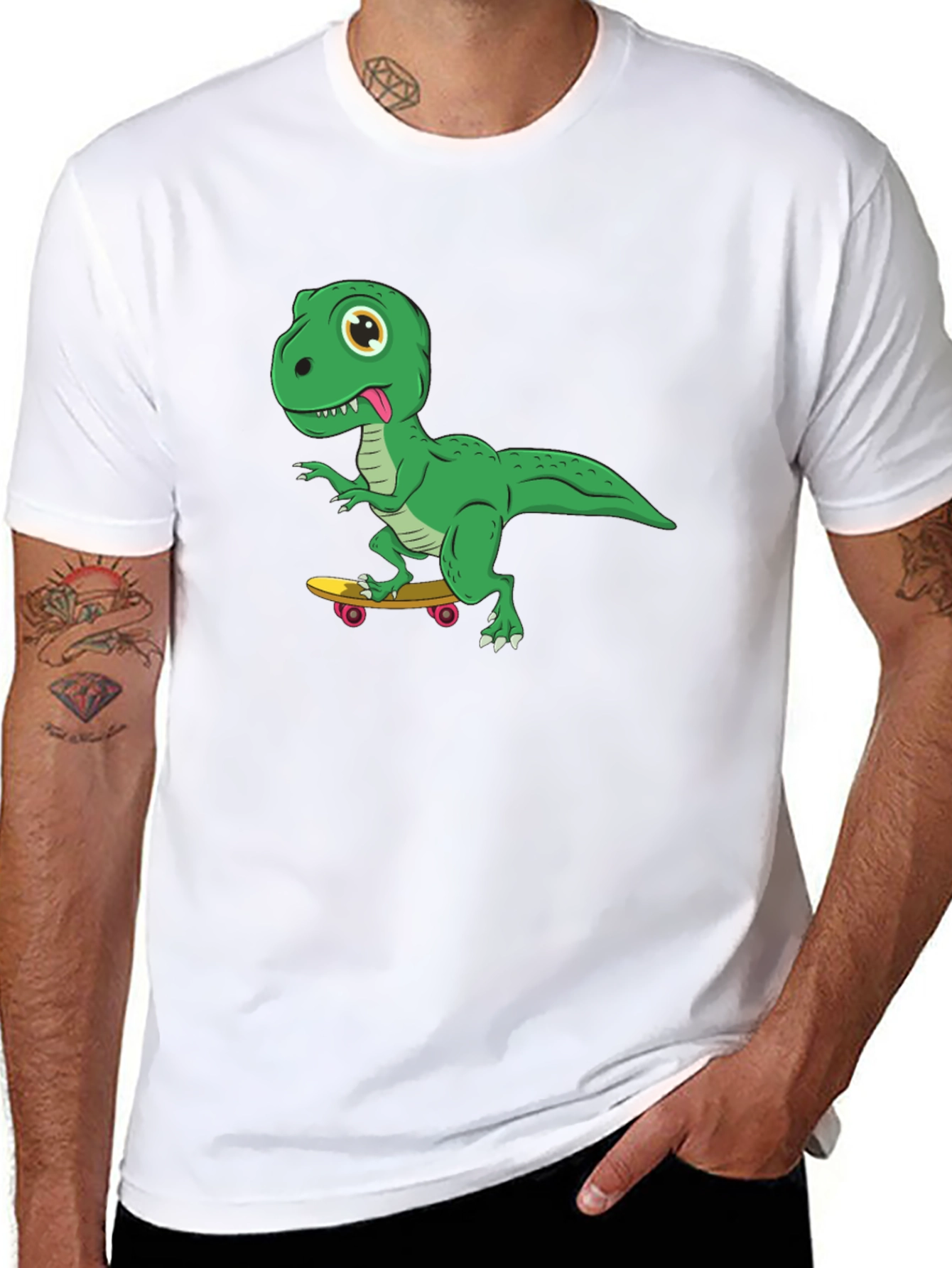 Skateboarding Dinosaur Graphic Tee