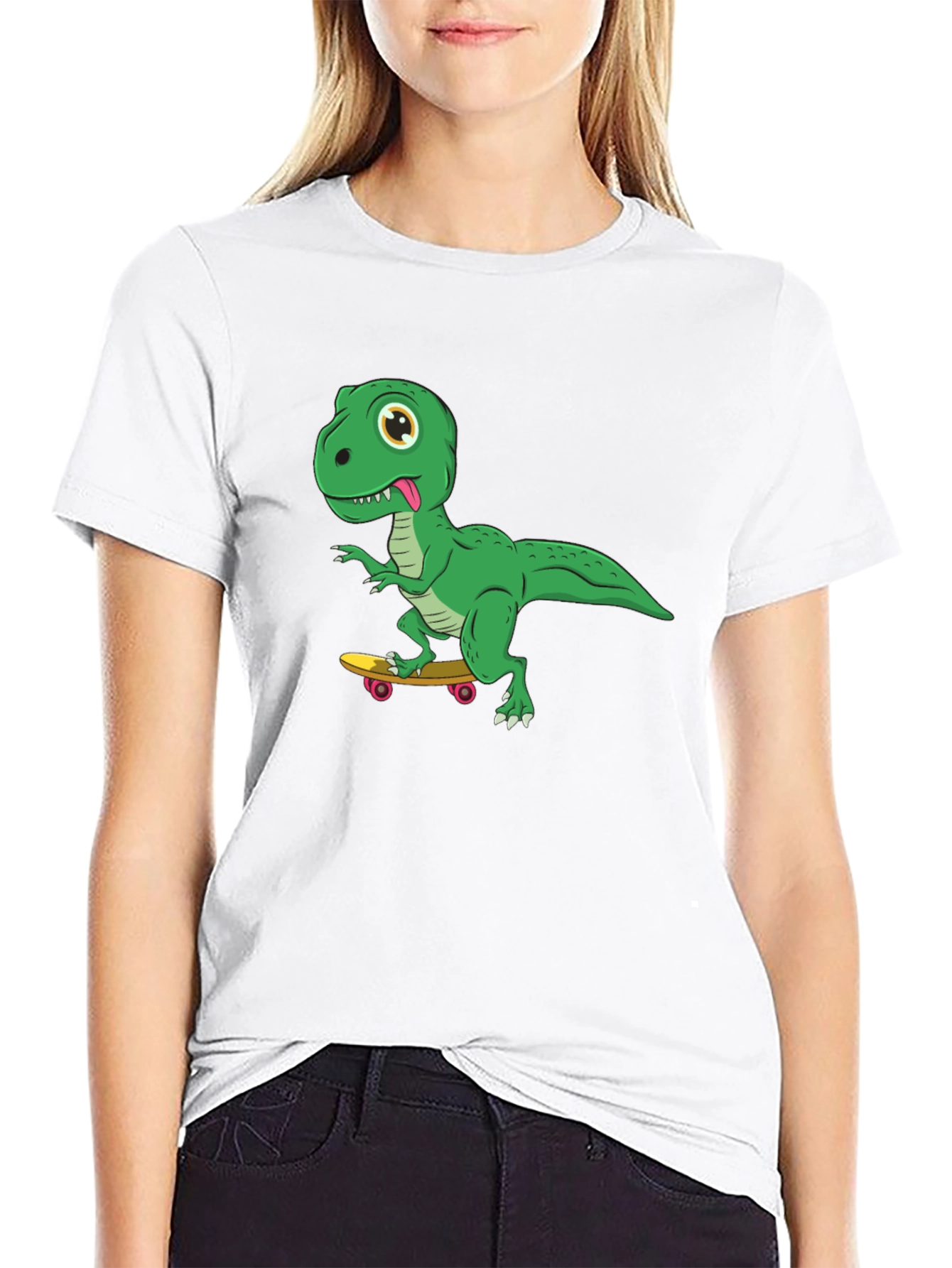 Skateboarding Dinosaur Graphic Tee