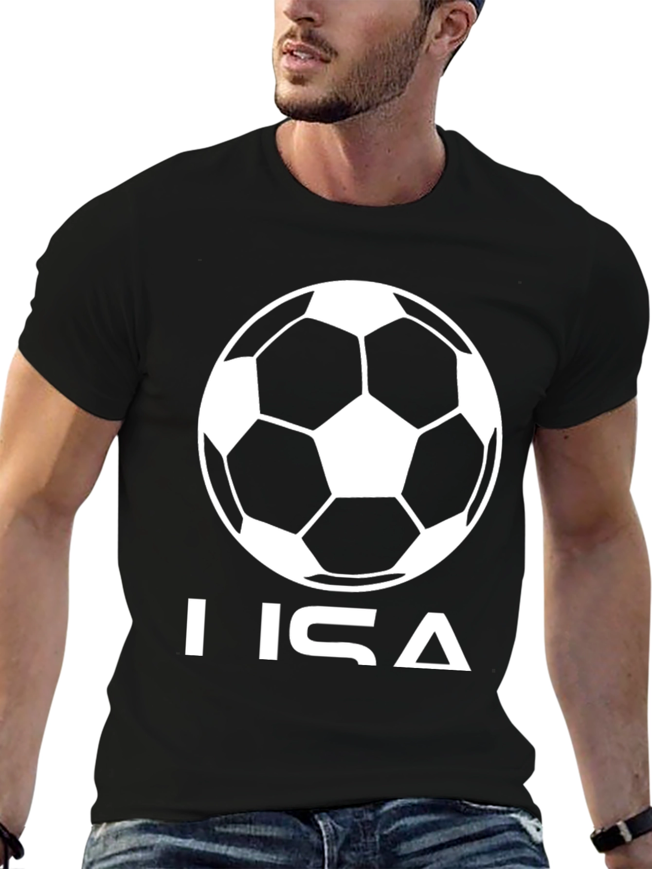 Soccer Ball LISA Personalized Black T-Shirt