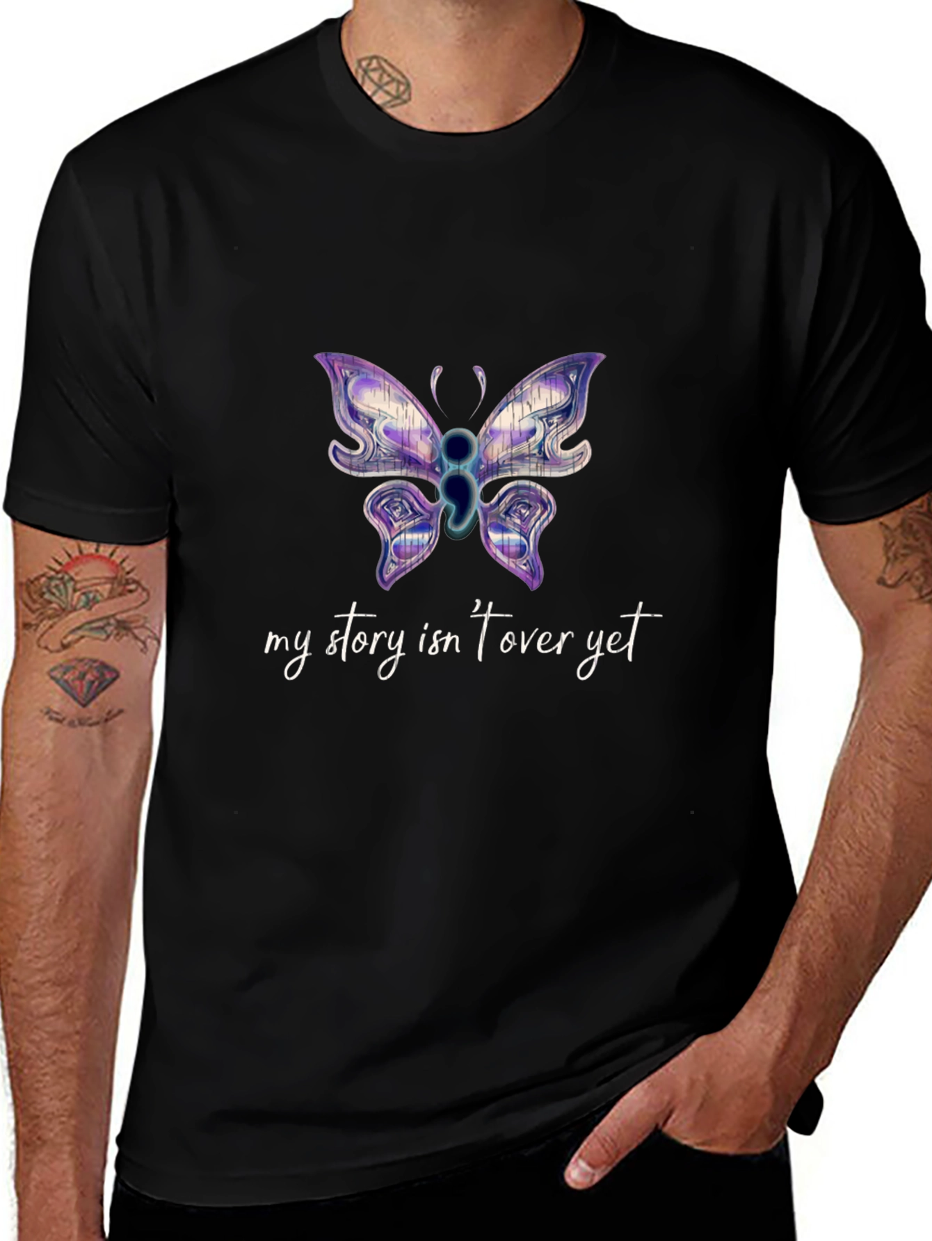Butterfly Semicolon Mental Health Awareness T-Shirt